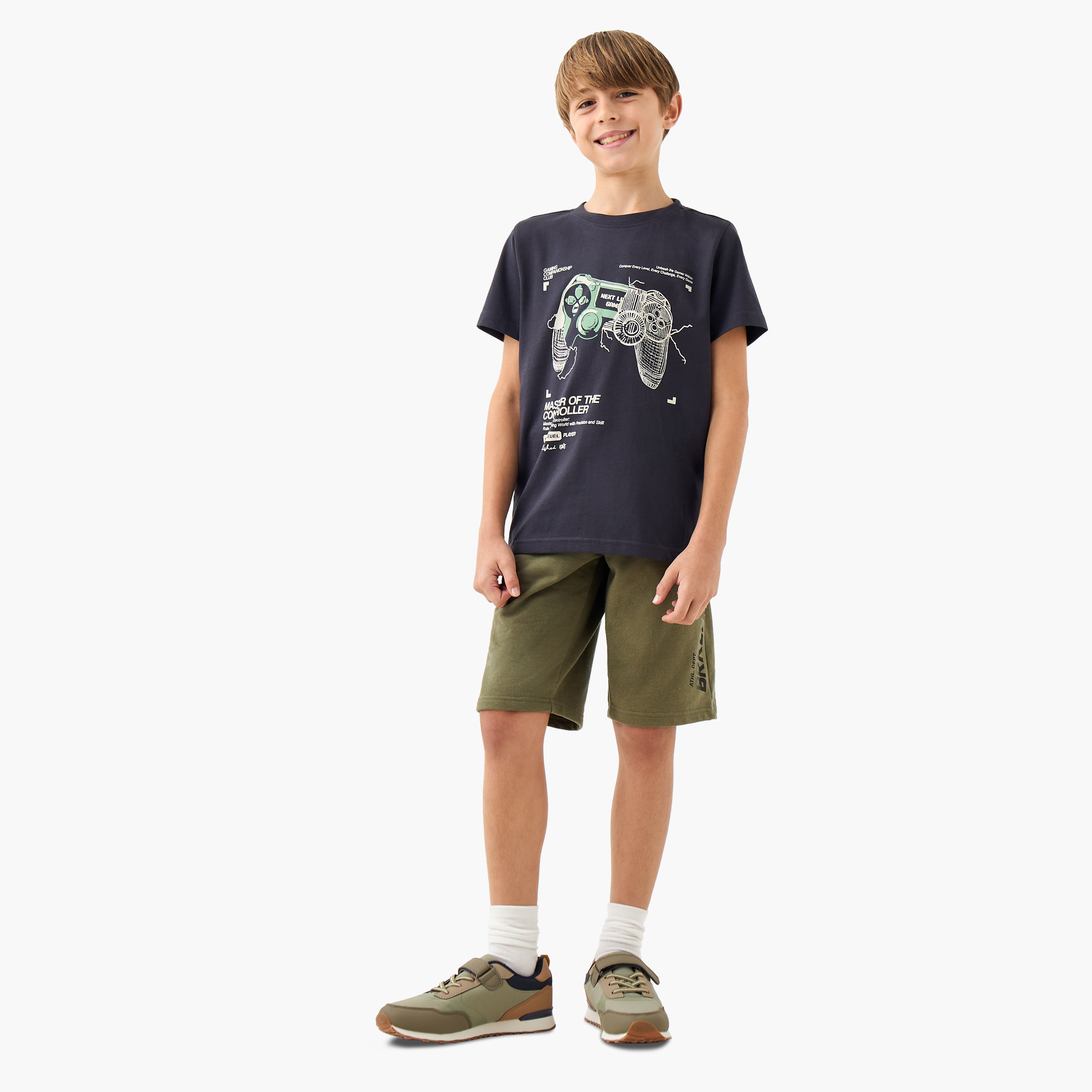 تيشيرت بياقة ضيّقة وأكمام قصيرة وطبعات من جونيورز-boys-clothing-tshirtsandpolos-image-2