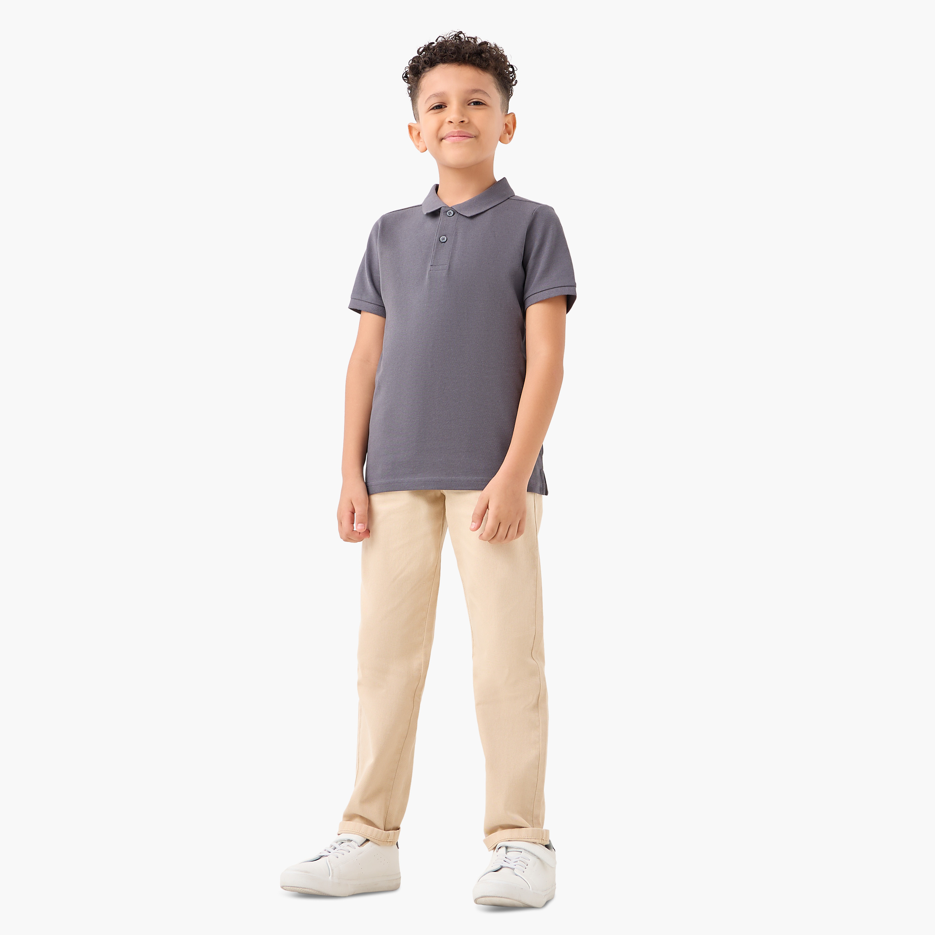 Juniors Solid Polo T-shirt with Short Sleeves-boys-clothing-tshirtsandpolos-image-2