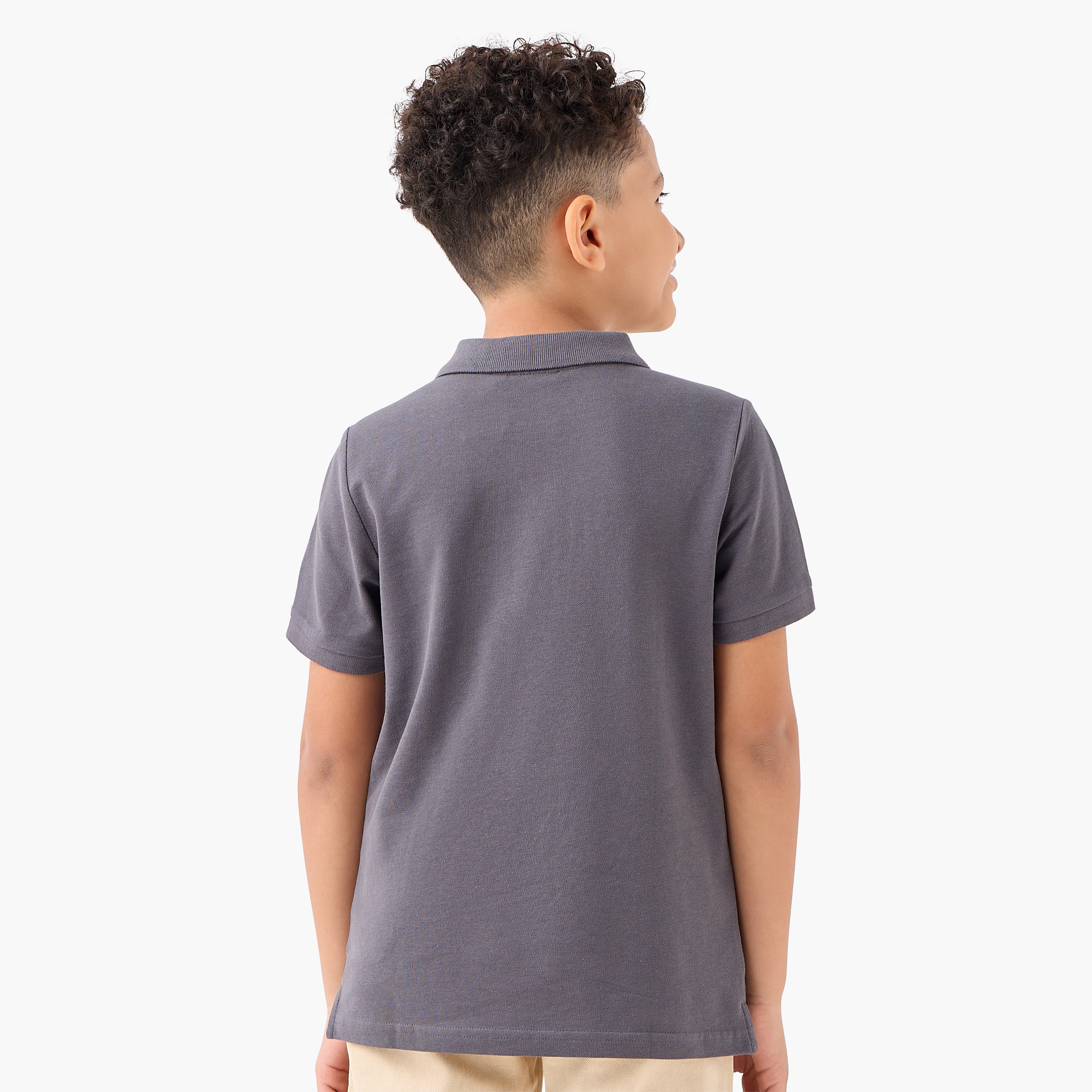 Juniors Solid Polo T-shirt with Short Sleeves-boys-clothing-tshirtsandpolos-image-3