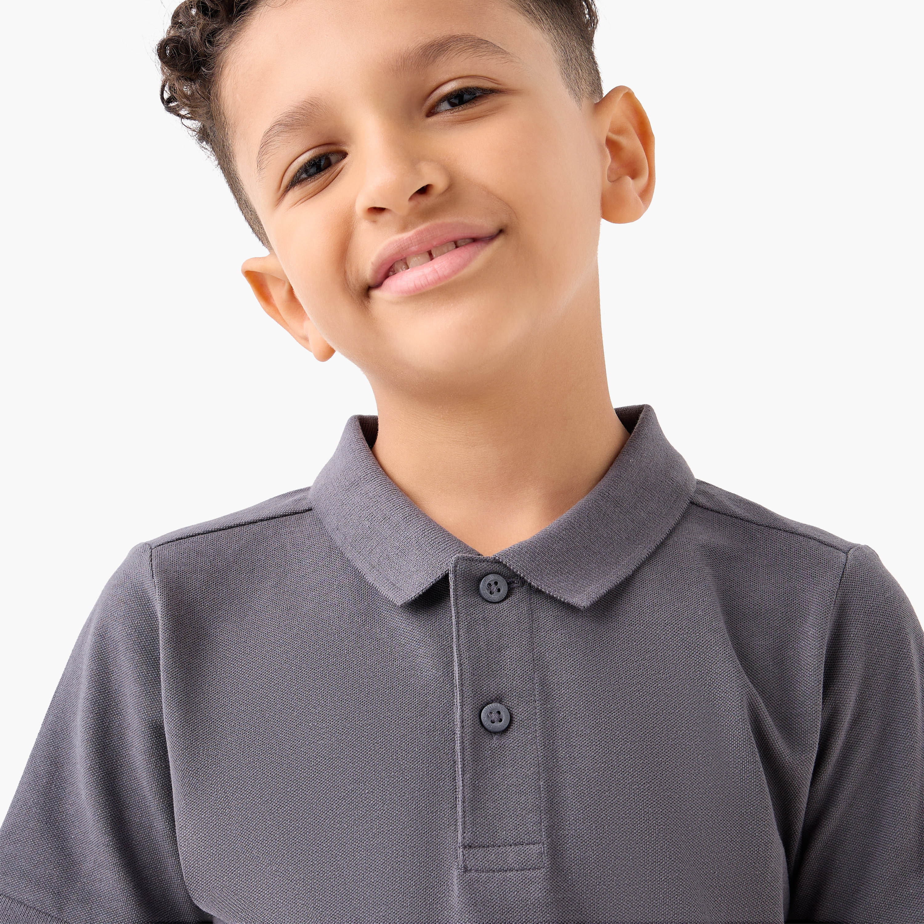 Juniors Solid Polo T-shirt with Short Sleeves-boys-clothing-tshirtsandpolos-image-4
