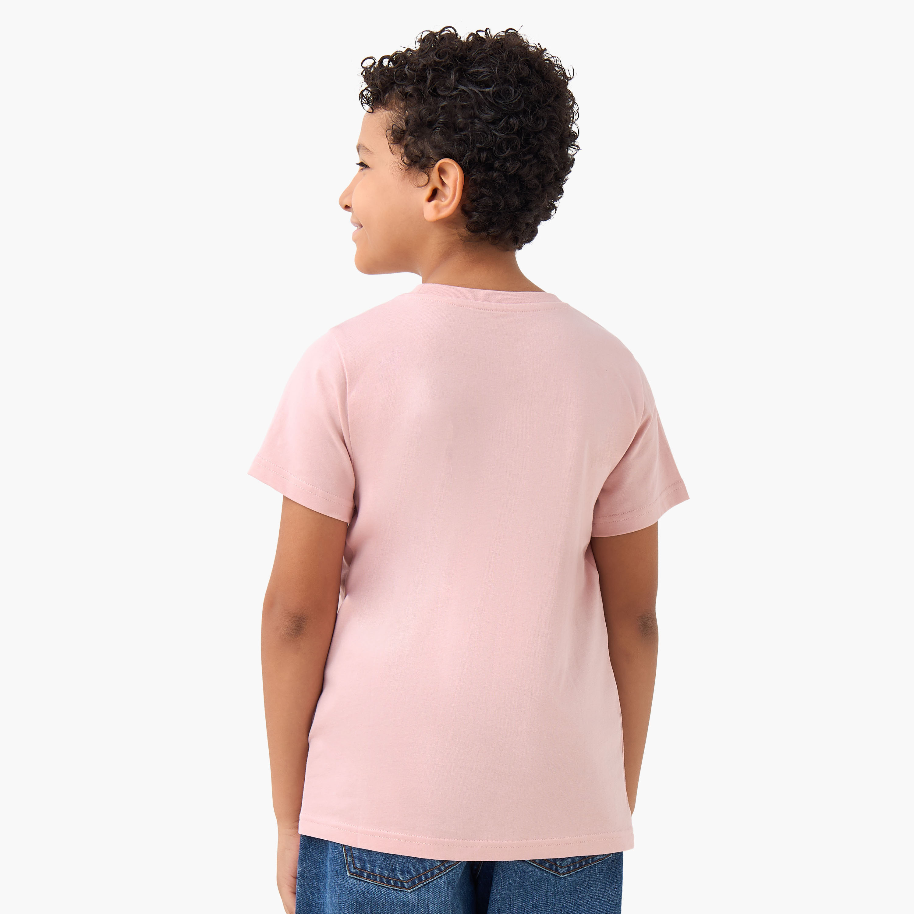 Juniors Graphic Print Crew Neck T-shirt with Short Sleeves-boys-clothing-tshirtsandpolos-image-3