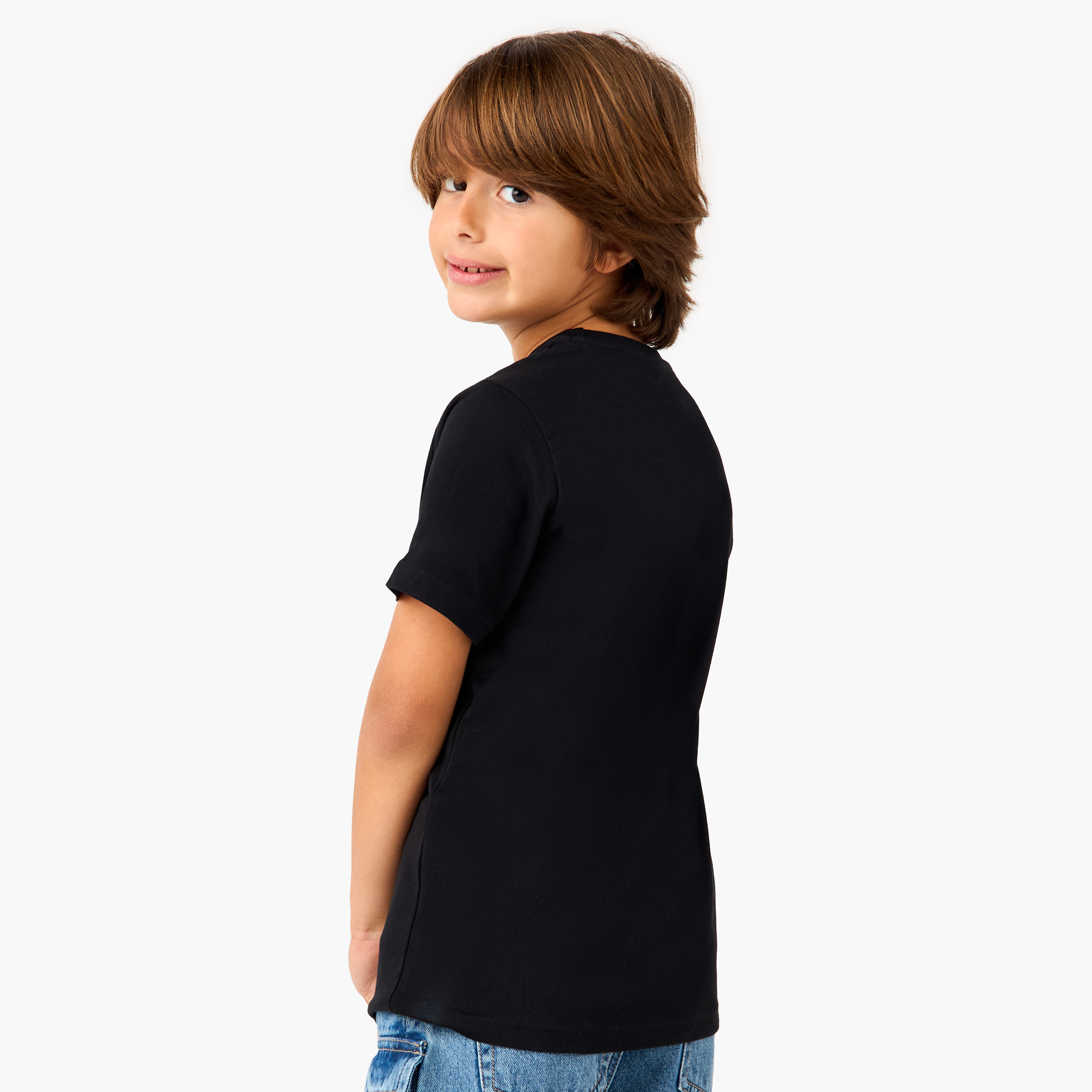 Juniors Graphic Print T-shirt with Short Sleeves-boys-clothing-tshirtsandpolos-image-3