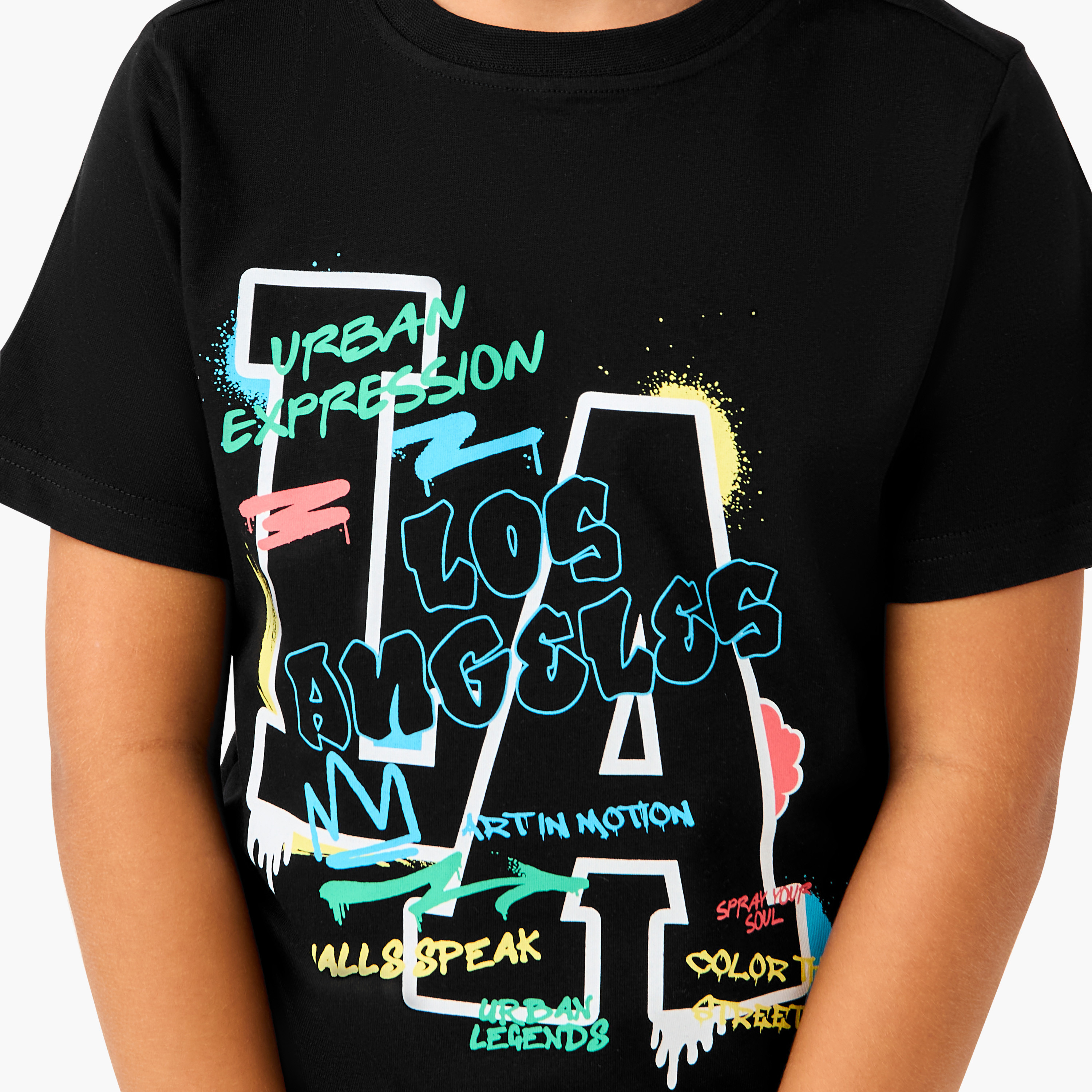 Juniors Graphic Print T-shirt with Short Sleeves-boys-clothing-tshirtsandpolos-image-5