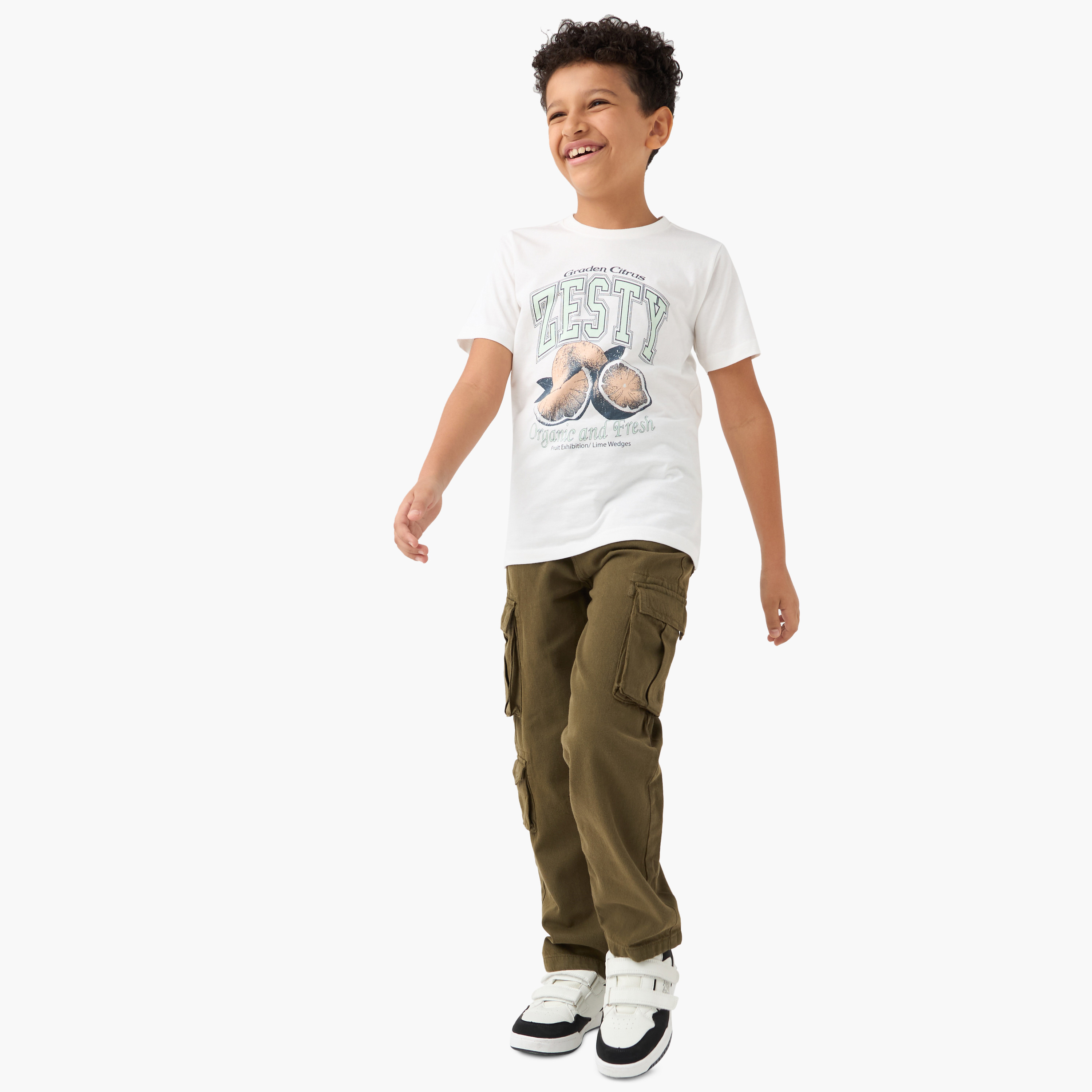 Juniors Graphic Print Crew Neck T-shirt with Short Sleeves-boys-clothing-tshirtsandpolos-image-2