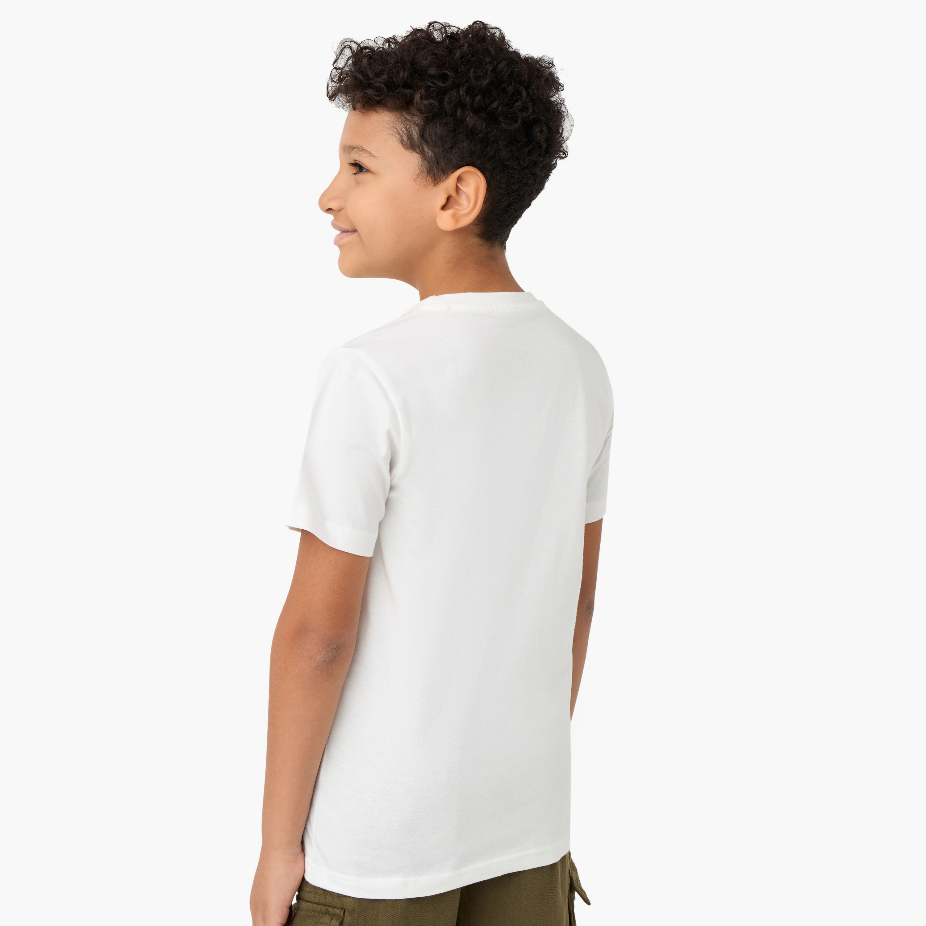 Juniors Graphic Print Crew Neck T-shirt with Short Sleeves-boys-clothing-tshirtsandpolos-image-3