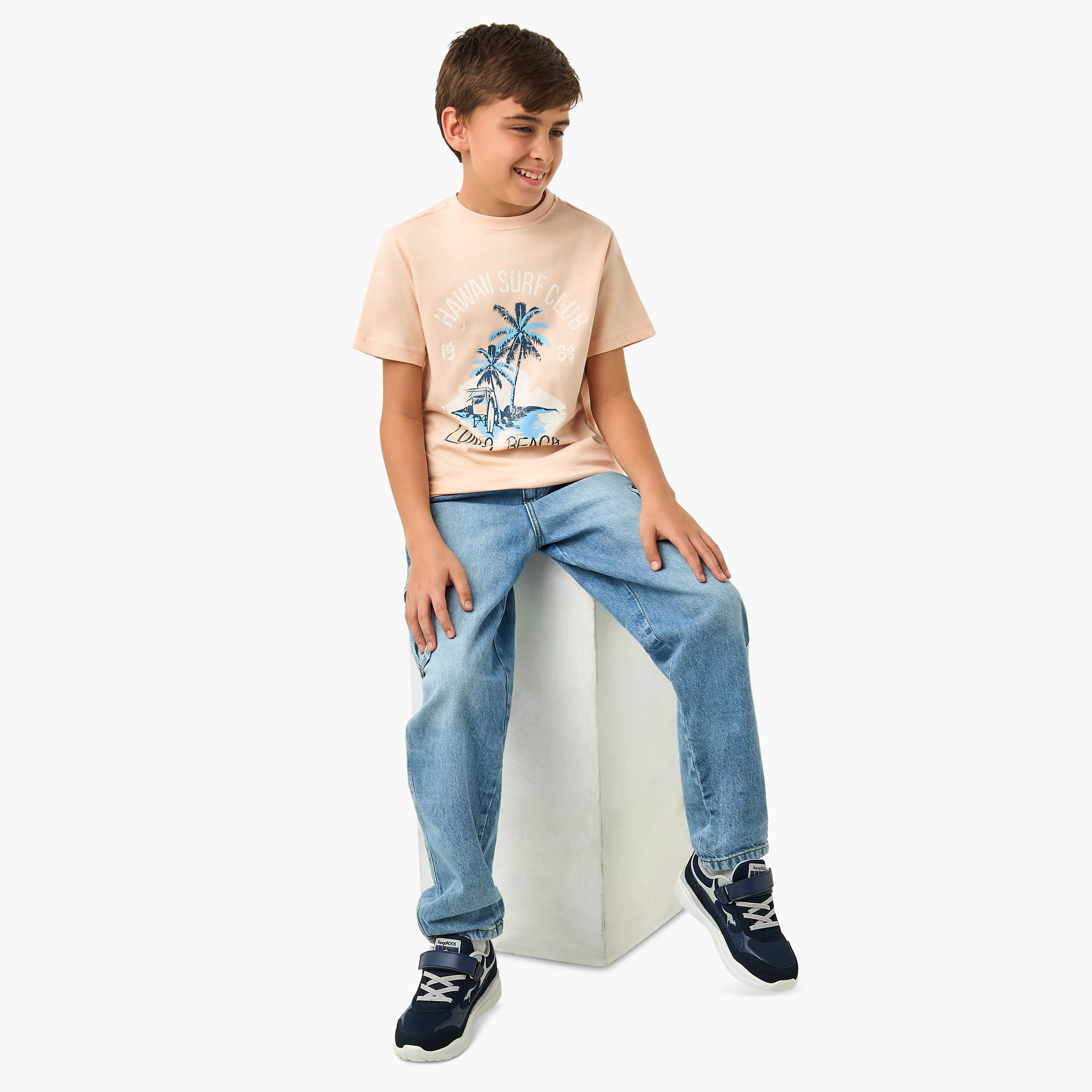 Juniors Graphic Print T-shirt with Crew Neck and Short Sleeves-boys-clothing-tshirtsandpolos-image-2