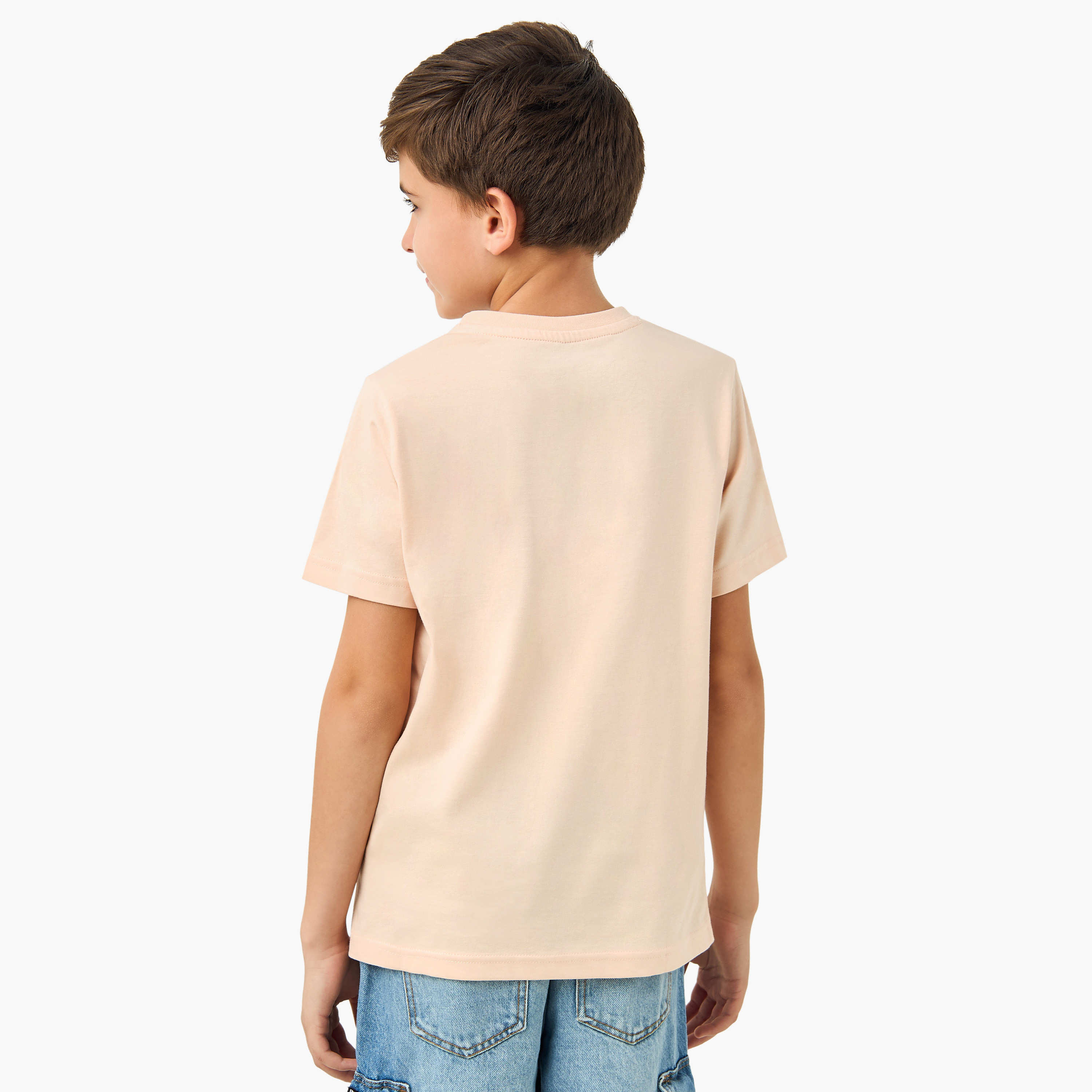 Juniors Graphic Print T-shirt with Crew Neck and Short Sleeves-boys-clothing-tshirtsandpolos-image-3