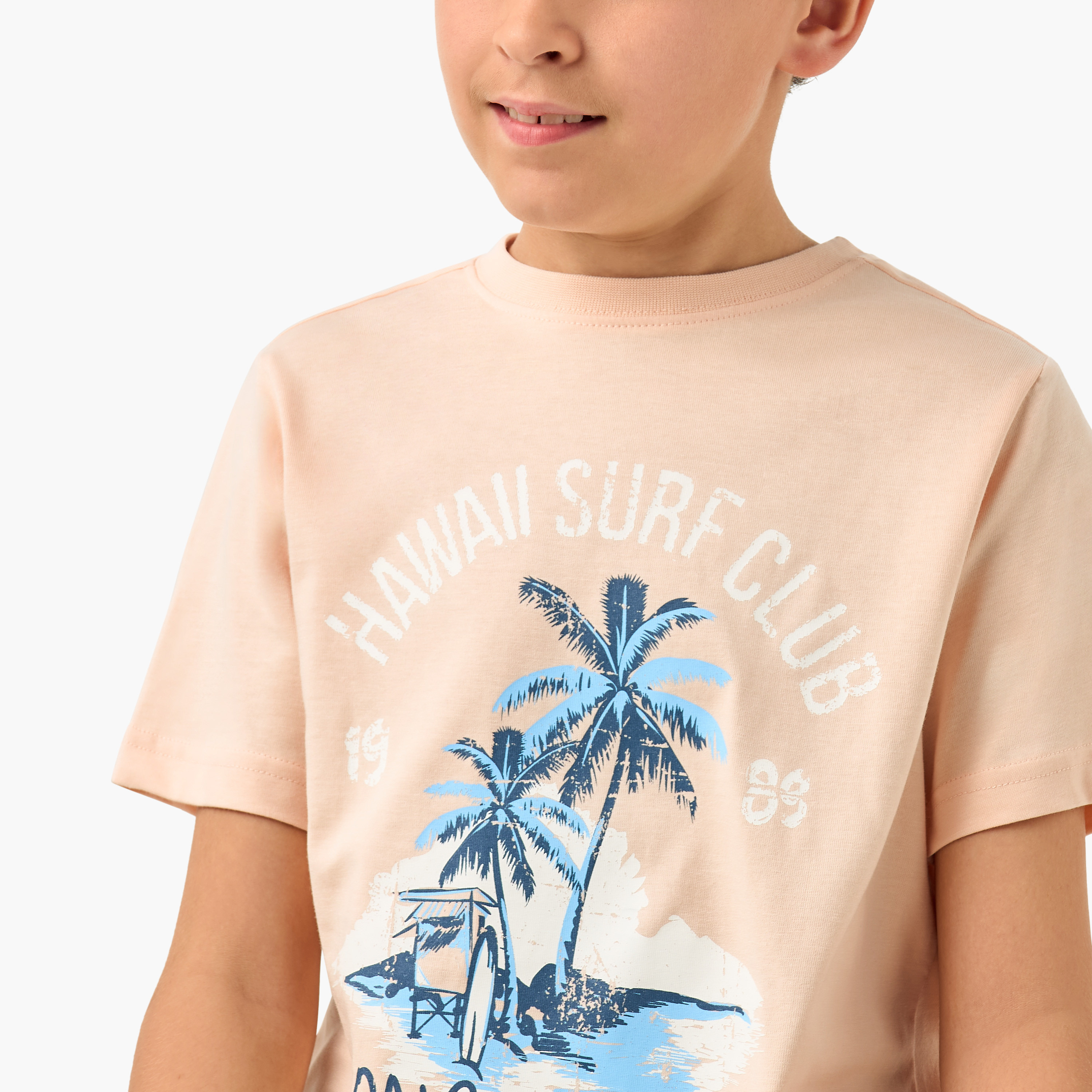 Juniors Graphic Print T-shirt with Crew Neck and Short Sleeves-boys-clothing-tshirtsandpolos-image-4