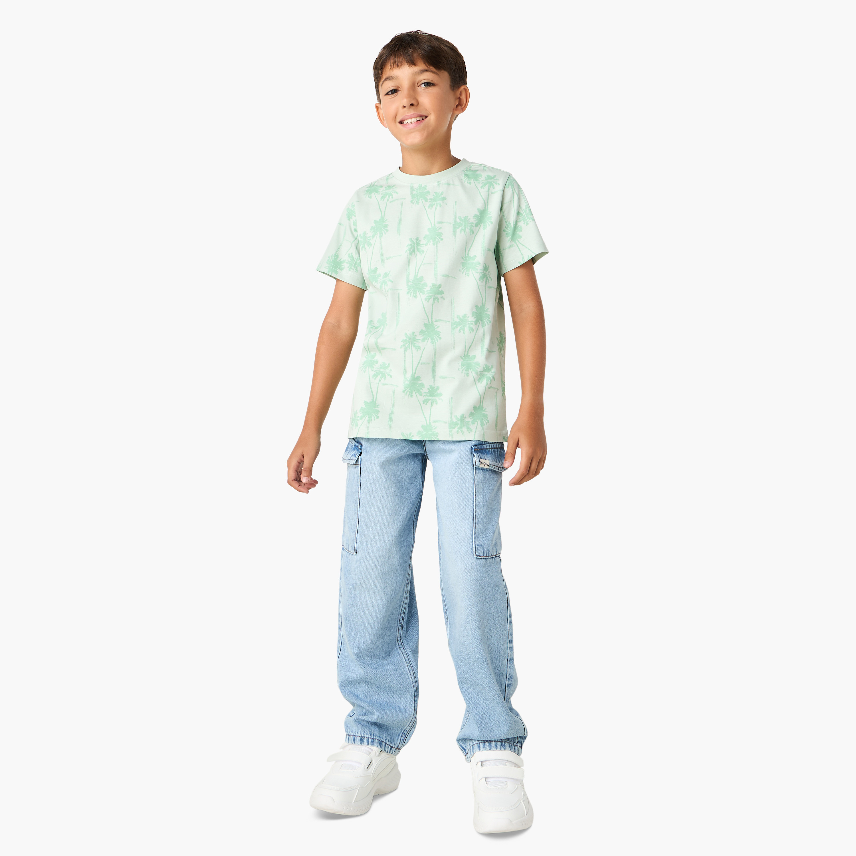 تيشيرت بياقة ضيقة وطبعات وأكمام قصيرة من جونيورز-boys-clothing-tshirtsandpolos-image-2