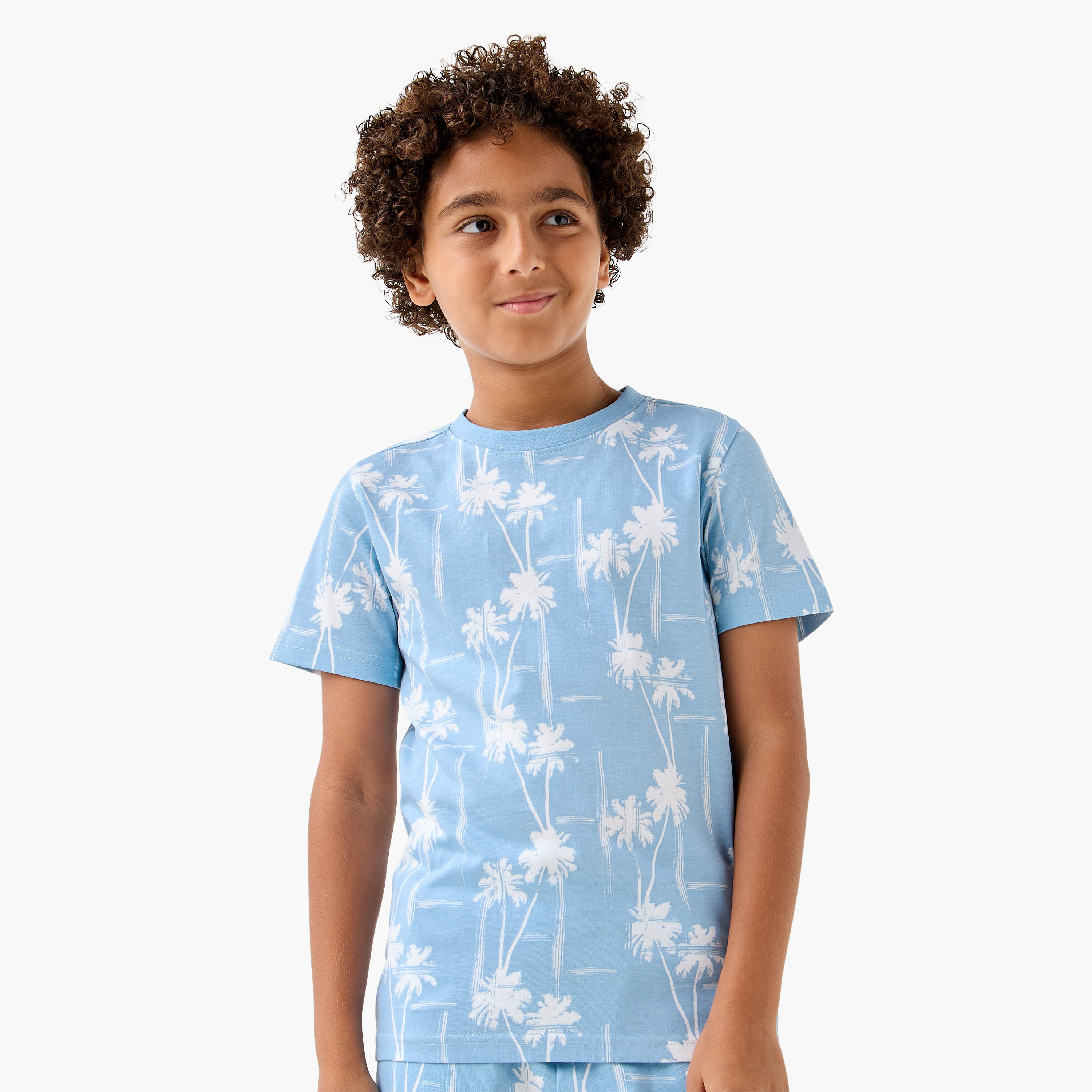 تيشيرت بياقة ضيقة وطبعات وأكمام قصيرة من جونيورز-boys-clothing-tshirtsandpolos-image-1