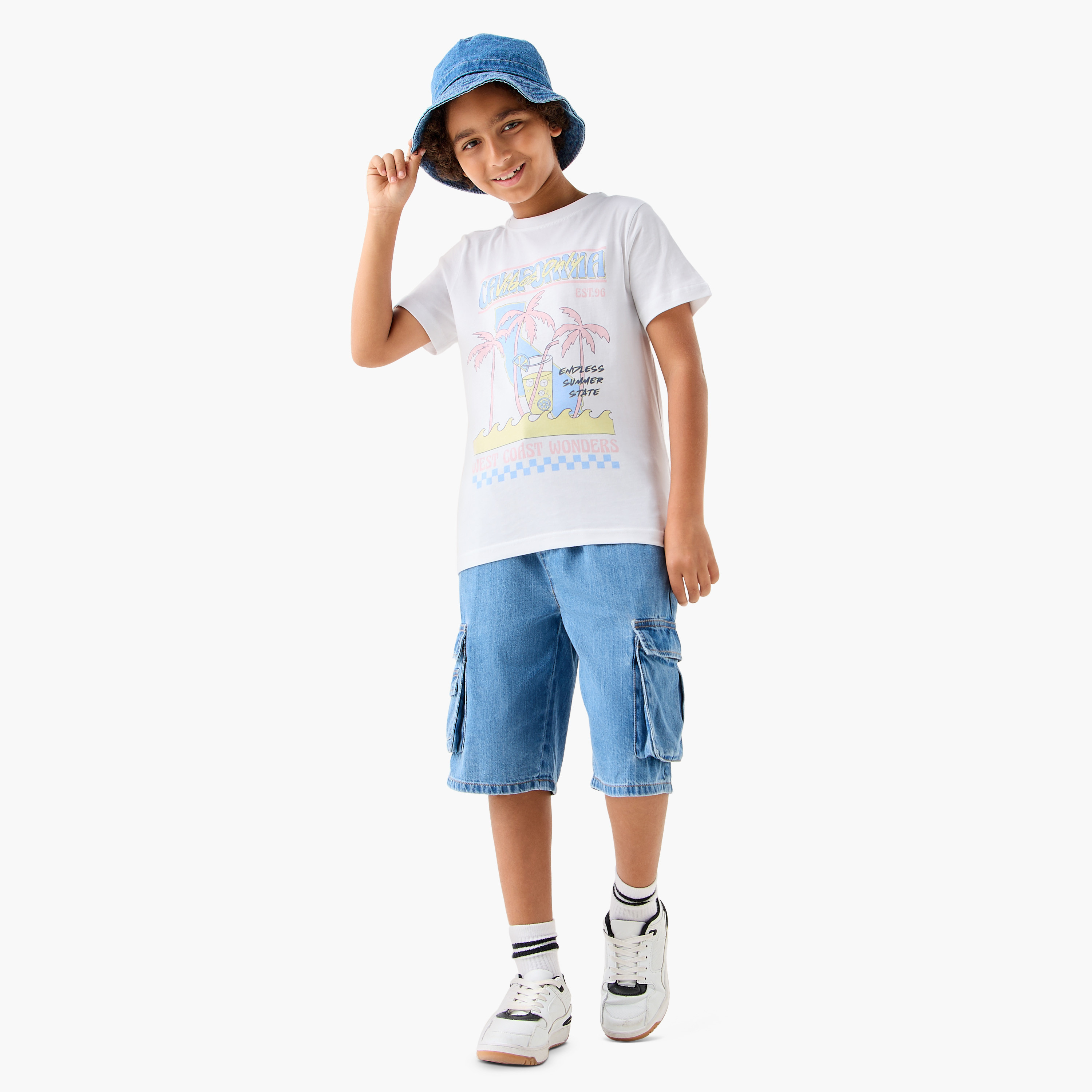 Juniors Graphic Print T-shirt with Short Sleeves-boys-clothing-tshirtsandpolos-image-2