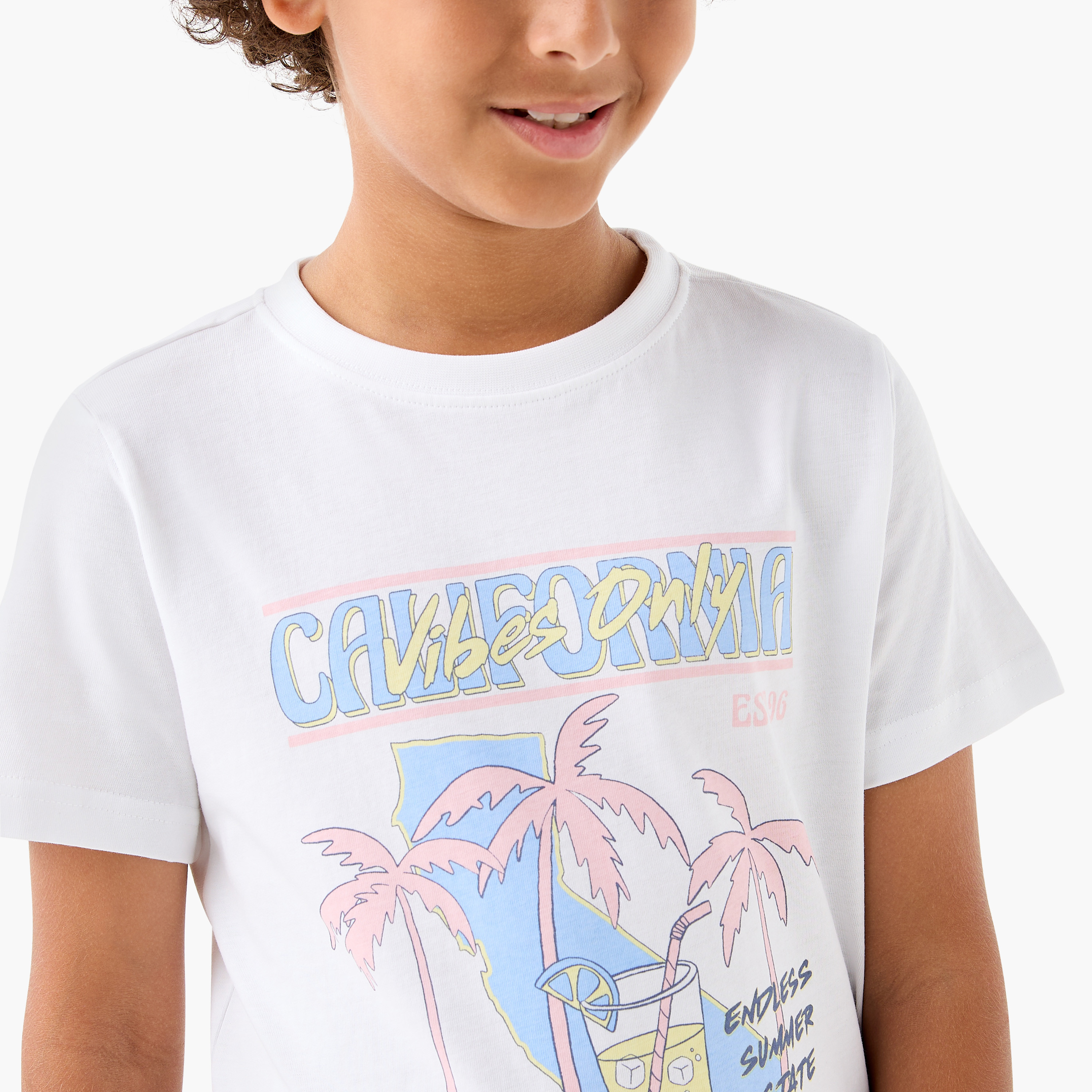 Juniors Graphic Print T-shirt with Short Sleeves-boys-clothing-tshirtsandpolos-image-4