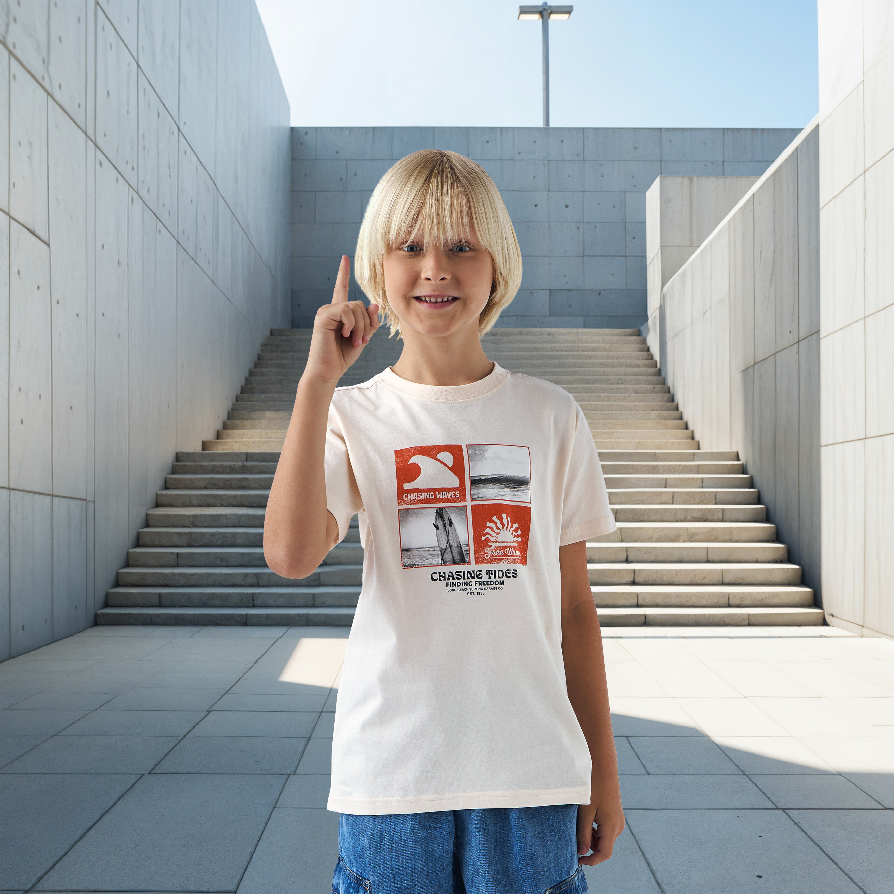 Juniors Graphic Print T-shirt with Short Sleeves-boys-clothing-tshirtsandpolos-image-1