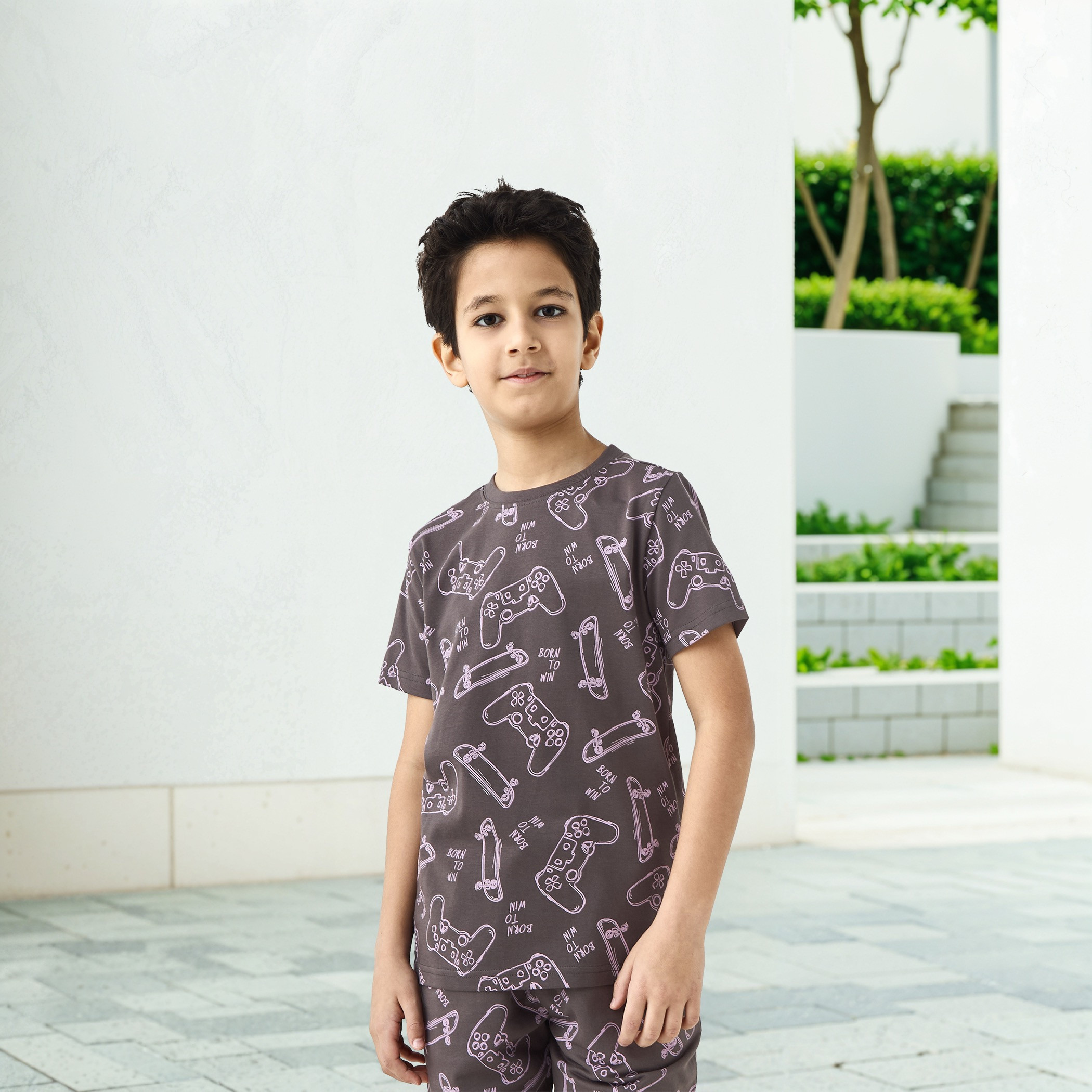 تيشيرت بياقة مستديرة وأكمام قصيرة وطبعات ألعاب من جونيورز-boys-clothing-tshirtsandpolos-image-1