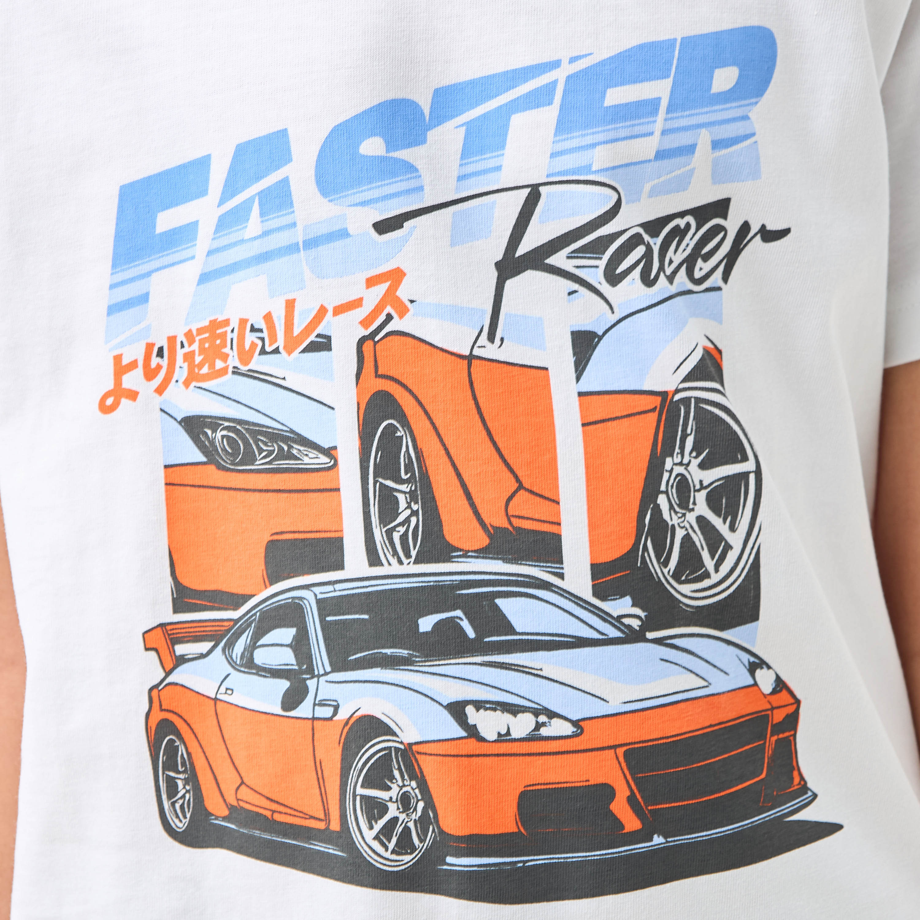 Juniors Car Print T-shirt with Crew Neck and Short Sleeves-boys-clothing-tshirtsandpolos-image-5