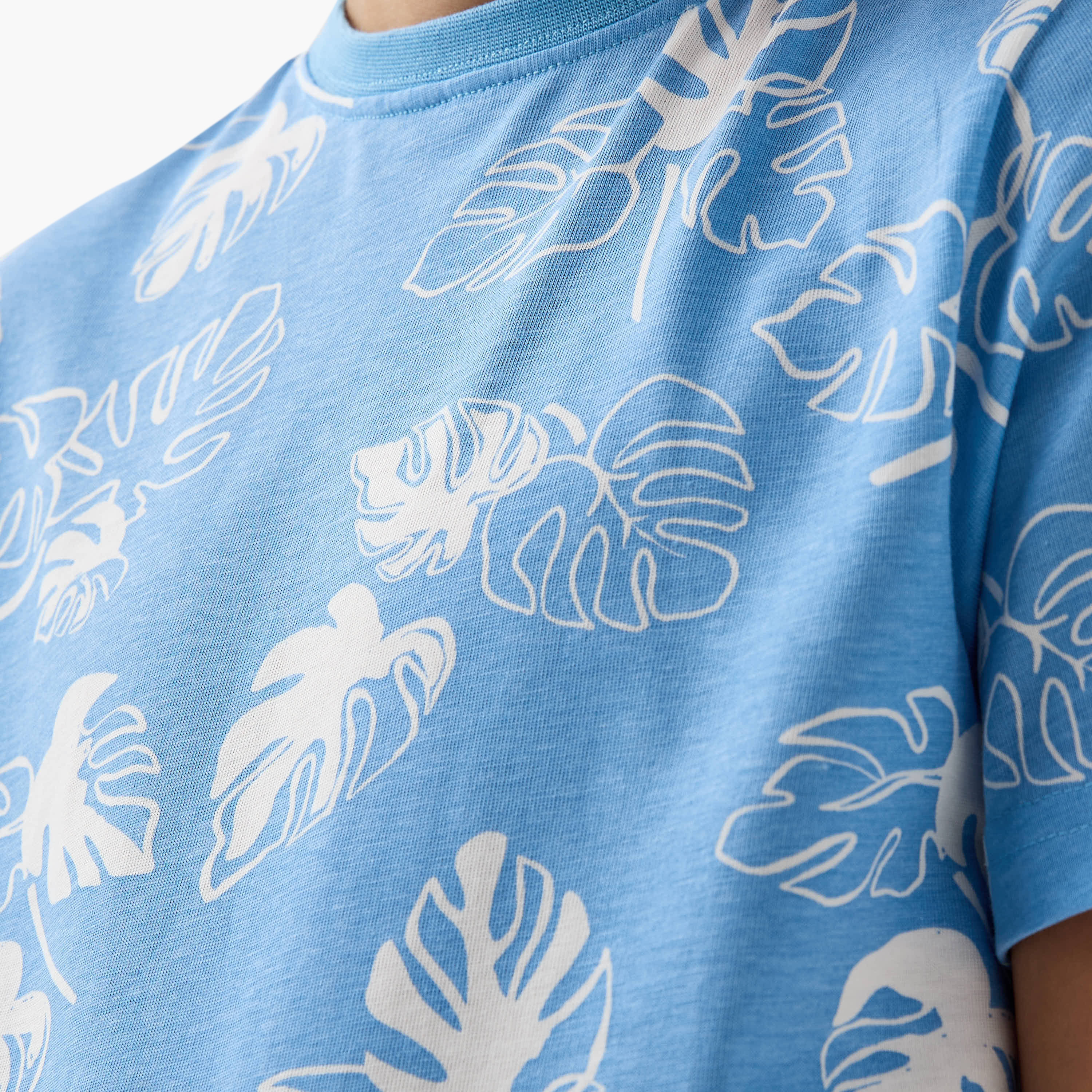تيشيرت بطبعات أوراق وأكمام قصيرة من جونيورز-boys-clothing-tshirtsandpolos-image-5