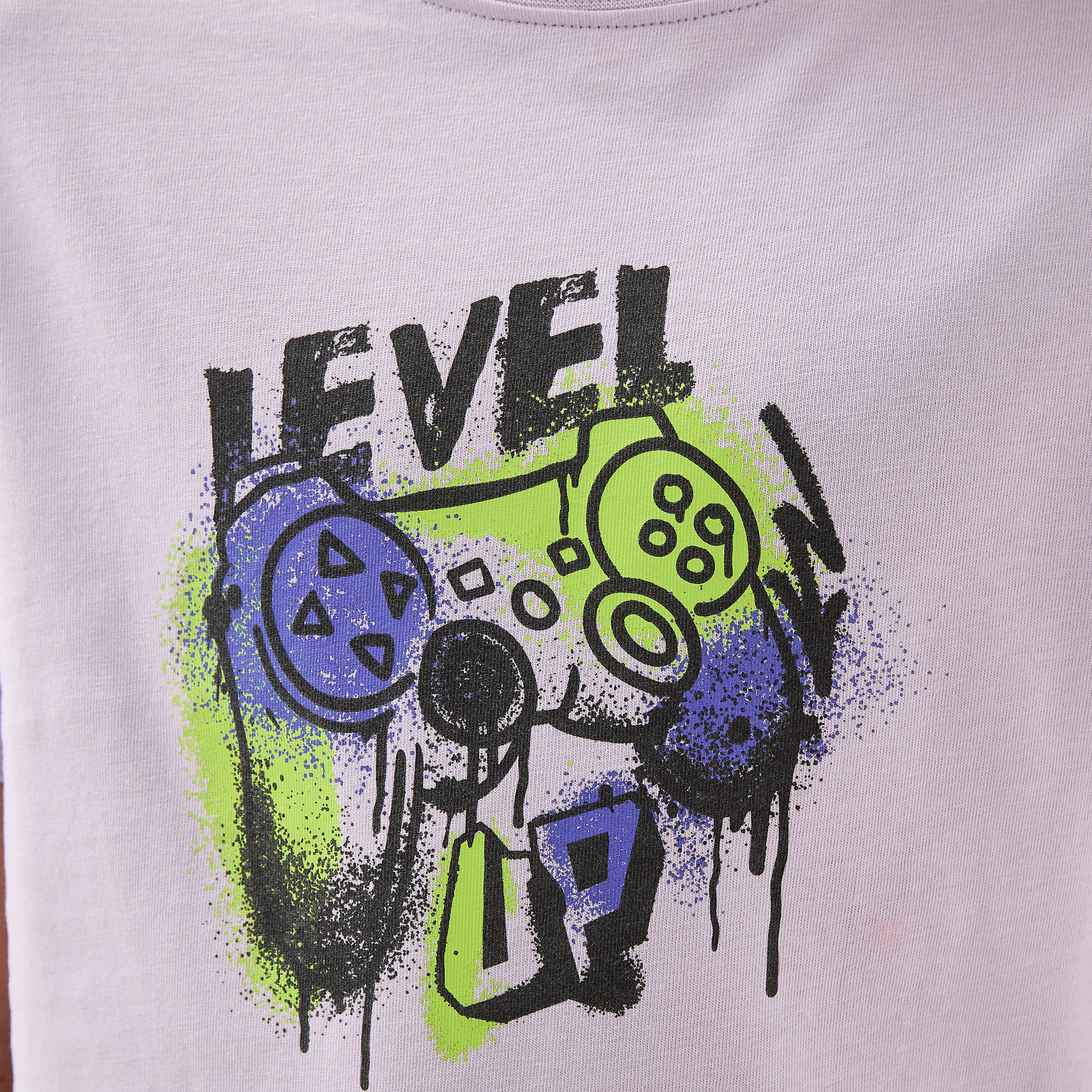 Juniors Gaming Print Crew Neck T-shirt with Short Sleeves-boys-clothing-tshirtsandpolos-image-5