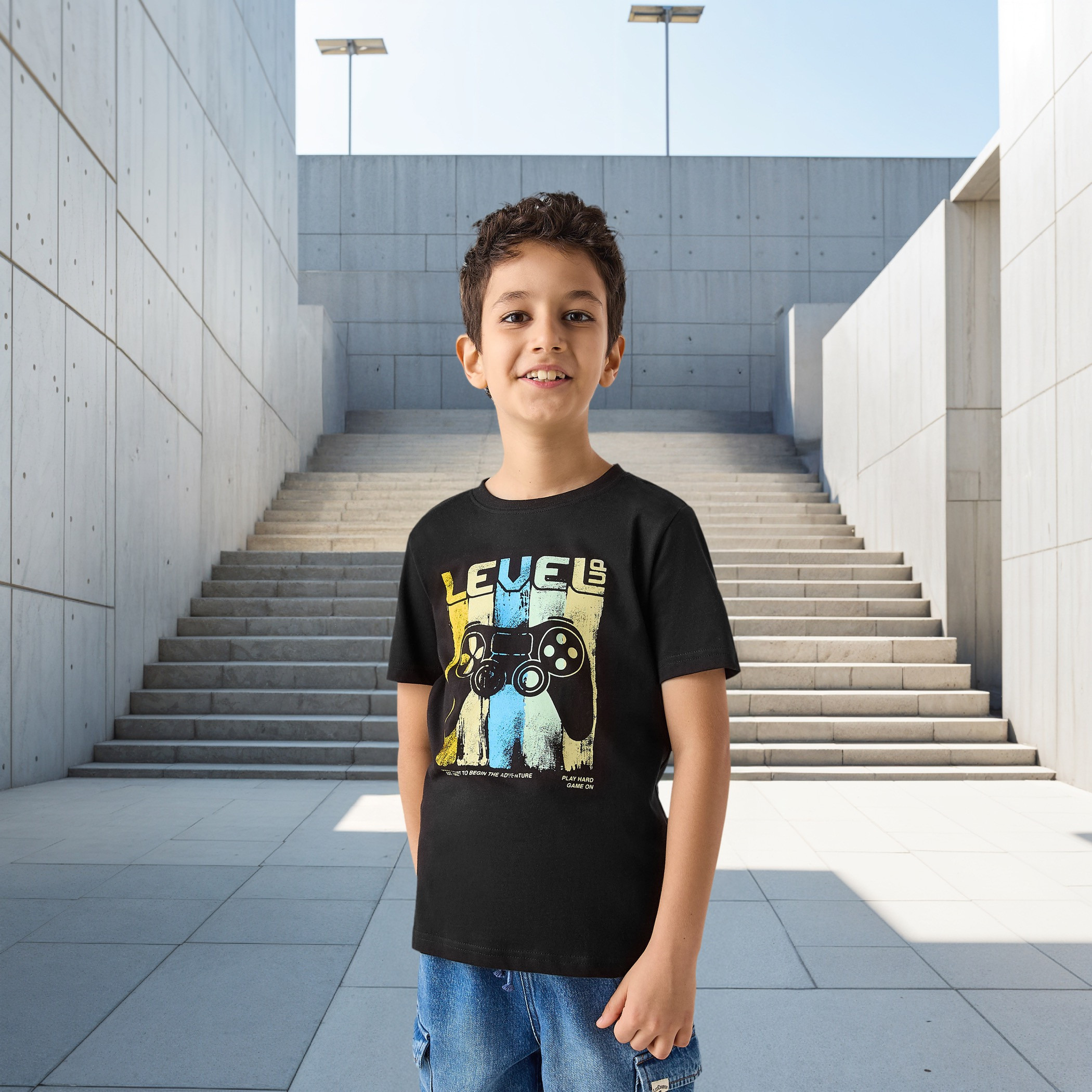 تيشيرت بطبعات لعاب جرافيك وأكمام قصيرة من جونيورز-boys-clothing-tshirtsandpolos-image-1
