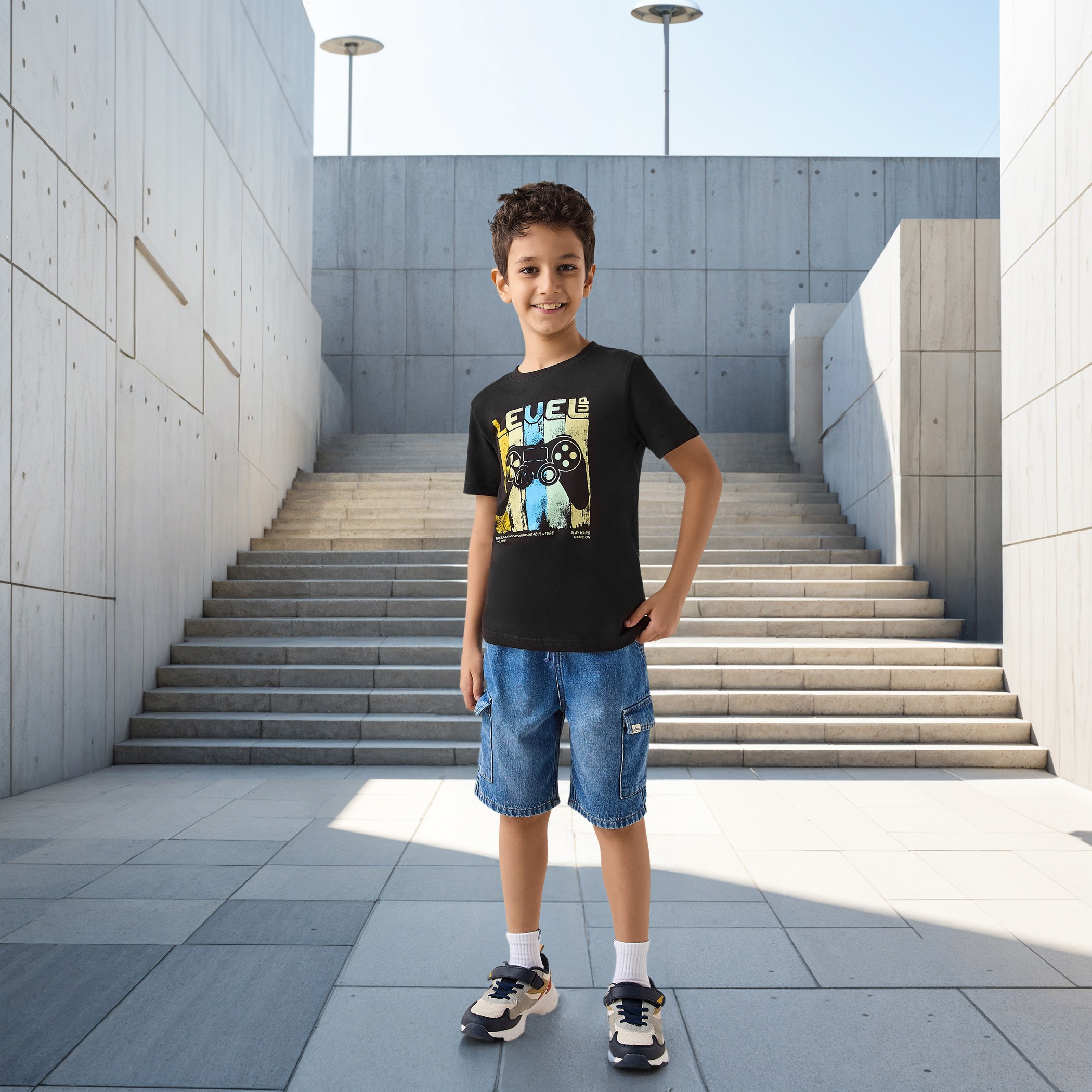 تيشيرت بطبعات لعاب جرافيك وأكمام قصيرة من جونيورز-boys-clothing-tshirtsandpolos-image-2