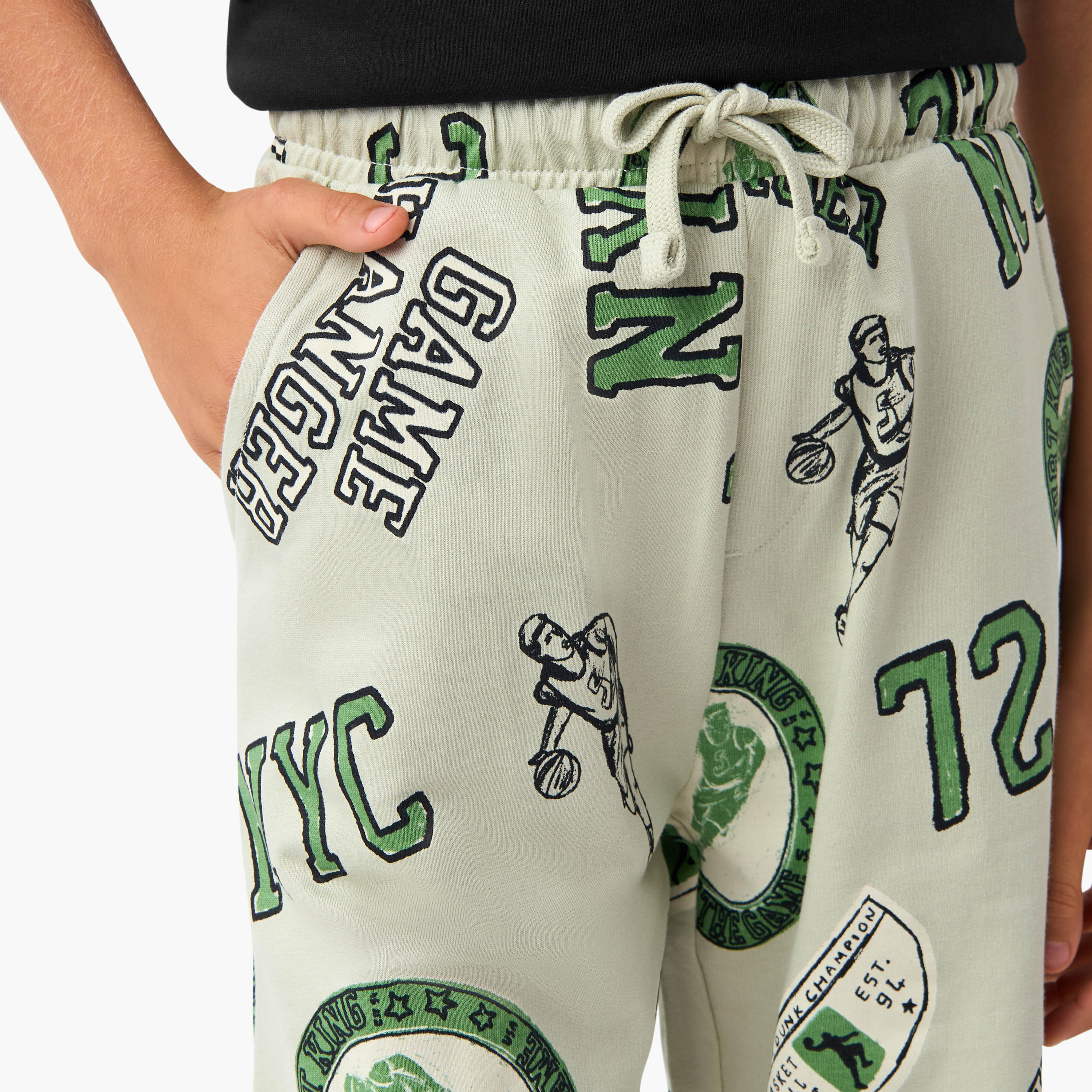 Juniors Basketball Print Shorts with Drawstring Closure and Pockets-boys-clothing-bottoms-shorts-image-4