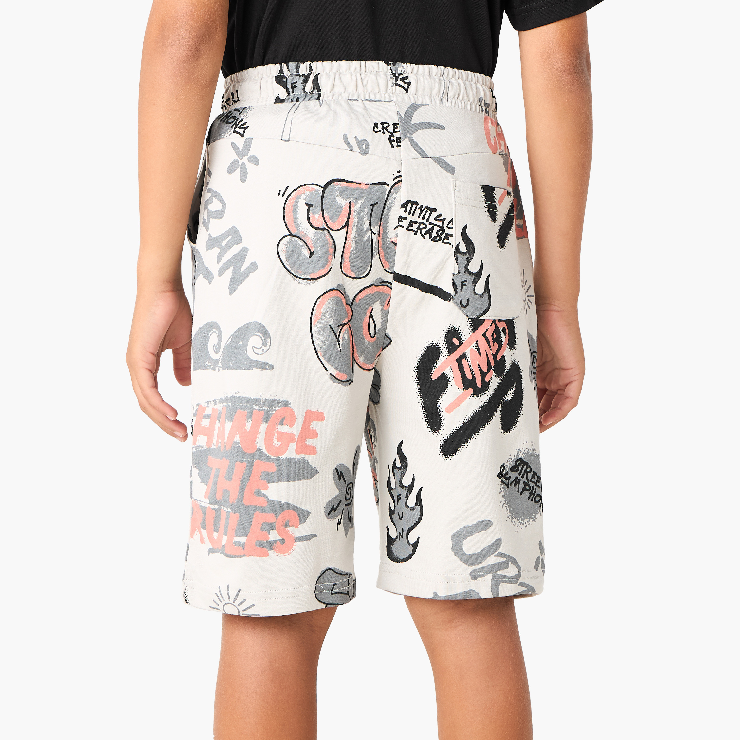 Juniors Printed Shorts with Drawstring Closure and Pockets-boys-clothing-bottoms-shorts-image-3