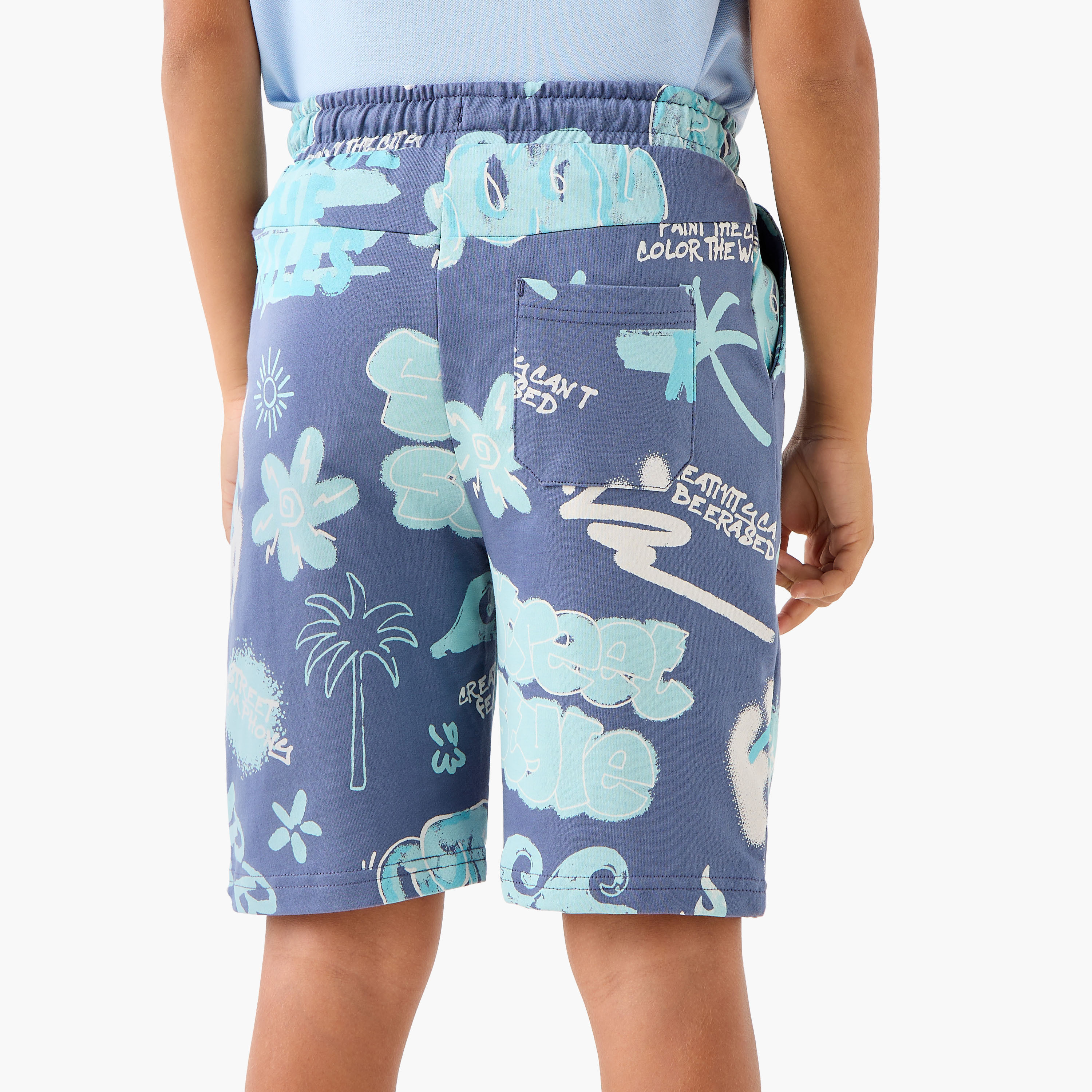 Juniors Printed Shorts with Pockets and Drawstring Closure-boys-clothing-bottoms-shorts-image-3