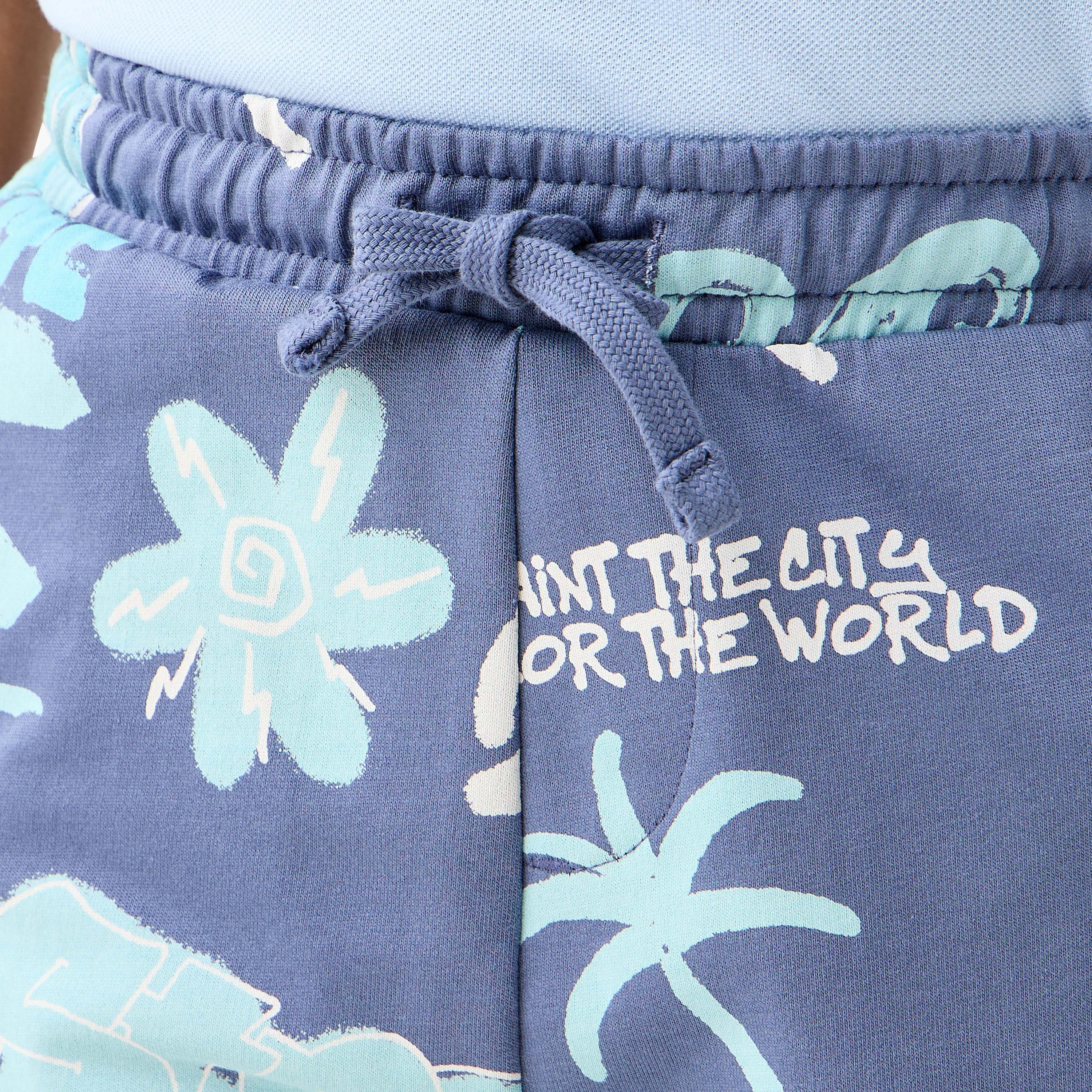 Juniors Printed Shorts with Pockets and Drawstring Closure-boys-clothing-bottoms-shorts-image-5