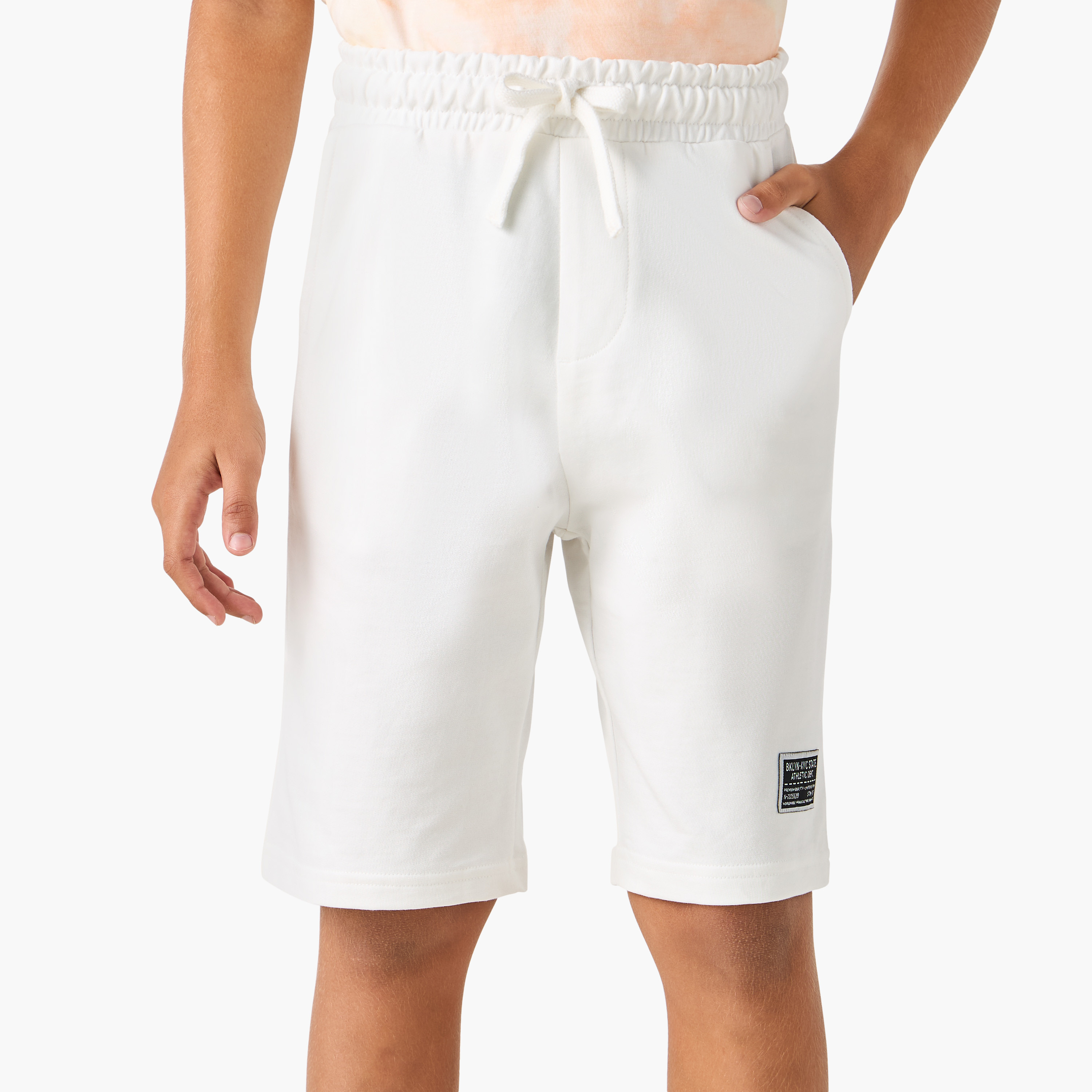 Juniors Solid Shorts with Drawstring Closure and Pockets-boys-clothing-bottoms-shorts-image-1
