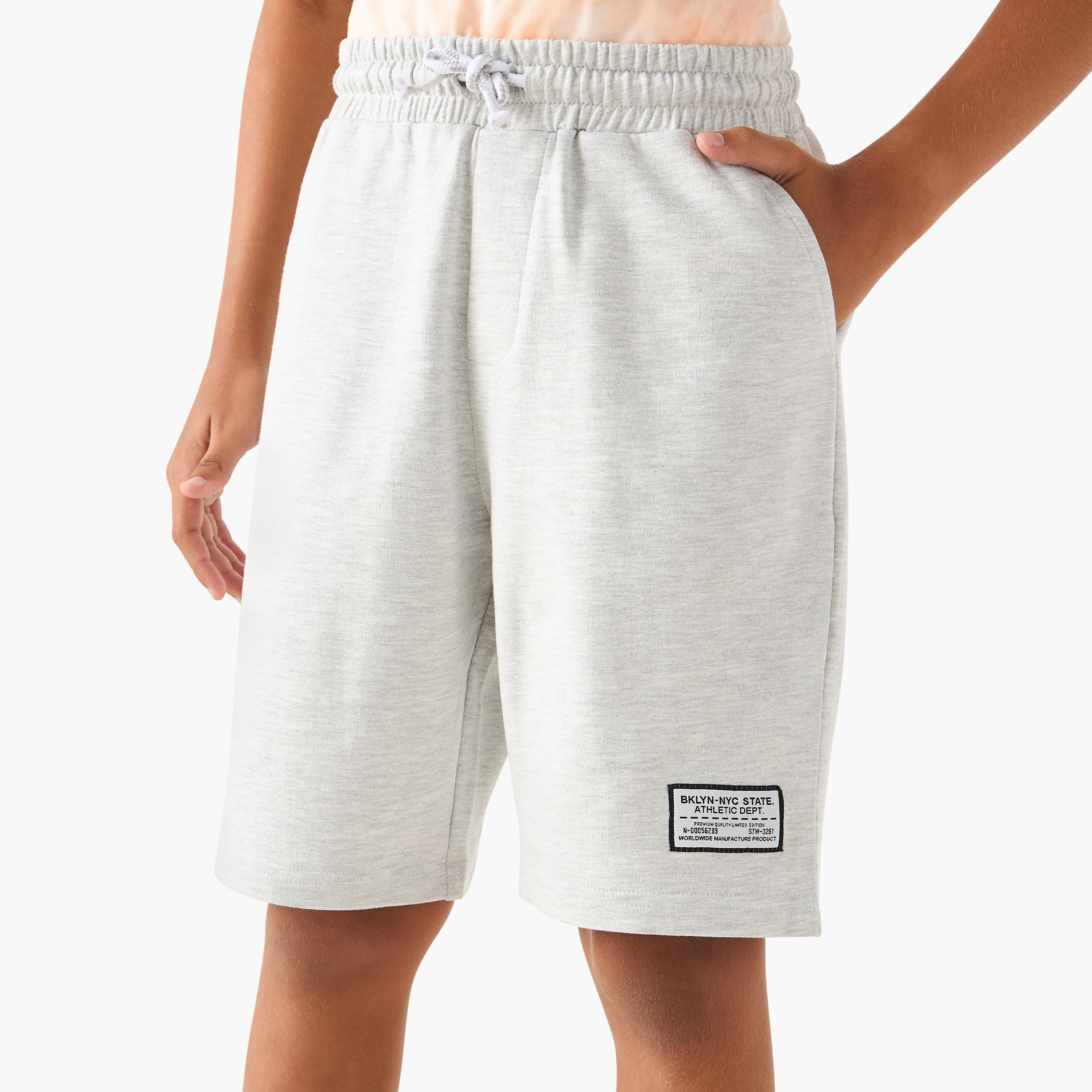 Juniors Solid Shorts with Elasticated Drawstring and Pockets-boys-clothing-bottoms-shorts-image-1