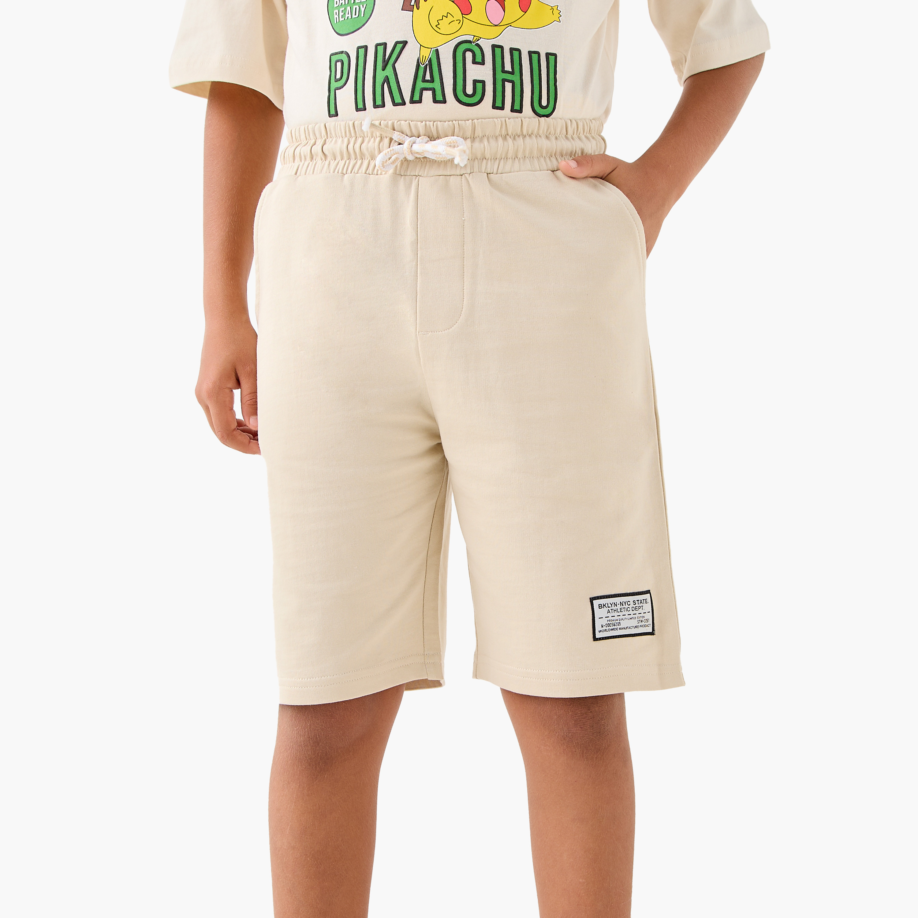 Juniors Solid Shorts with Elasticated Drawstring and Pockets-boys-clothing-bottoms-shorts-image-1