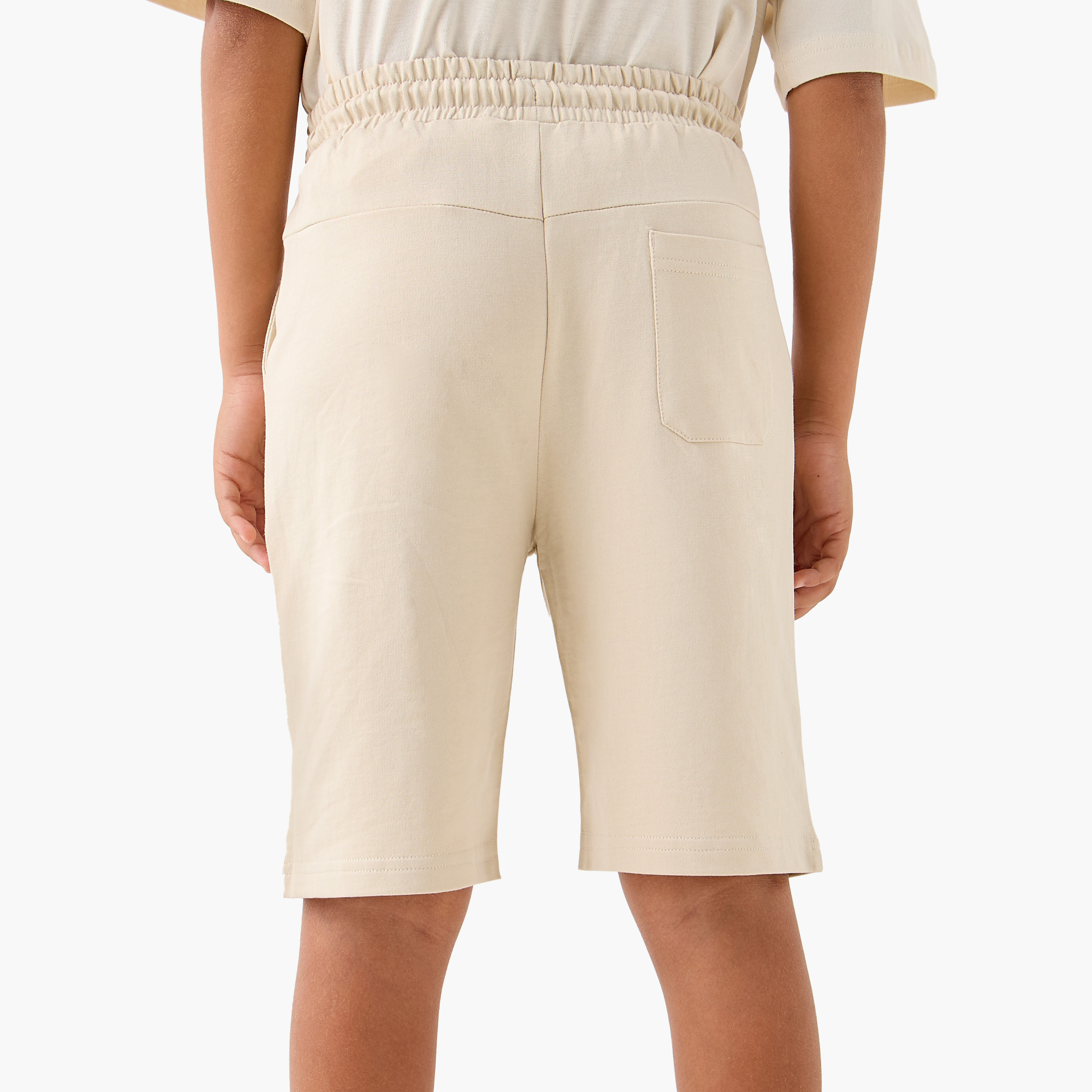 Juniors Solid Shorts with Elasticated Drawstring and Pockets-boys-clothing-bottoms-shorts-image-3