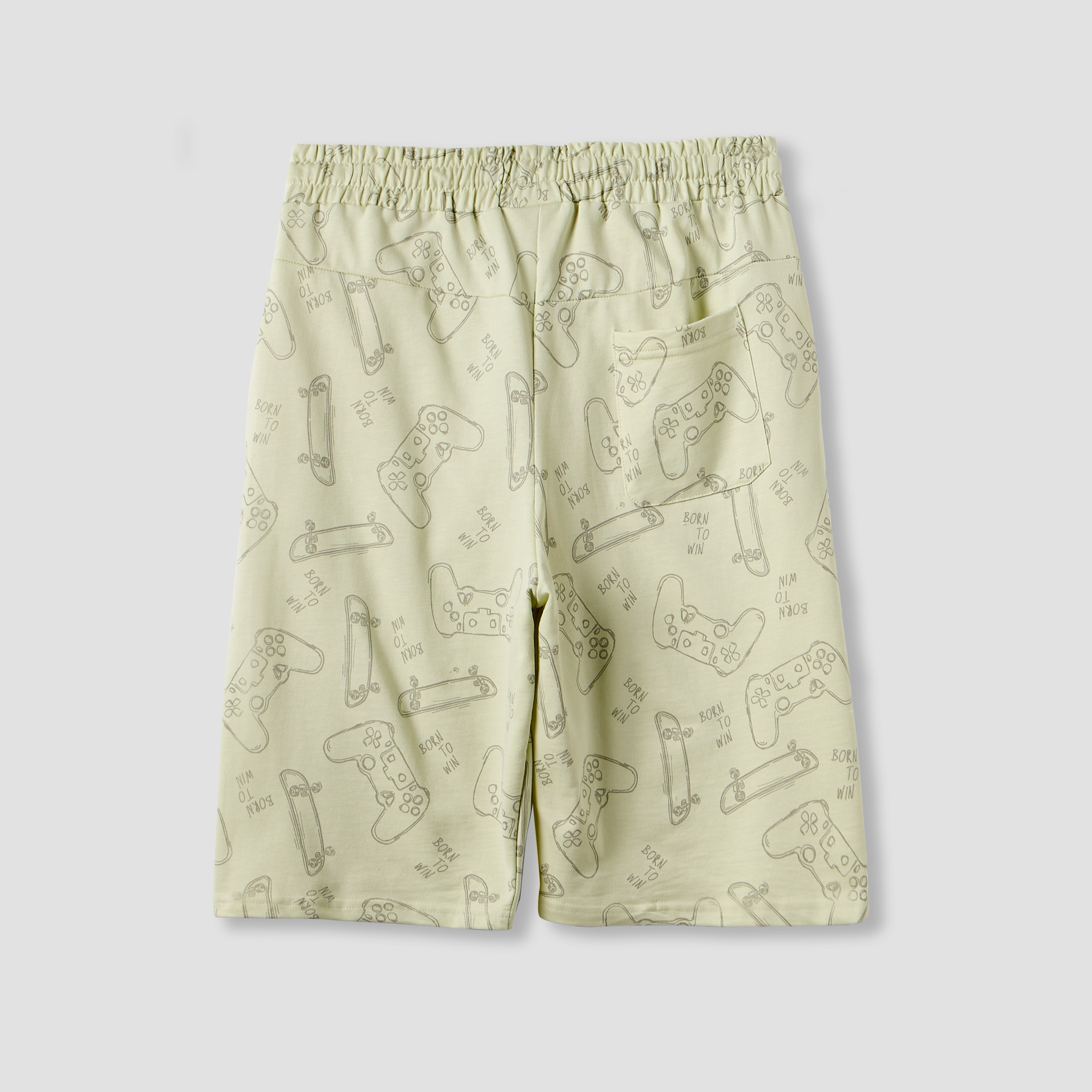 Juniors Game Print Shorts with Elasticated Drawstring-boys-clothing-bottoms-shorts-image-2