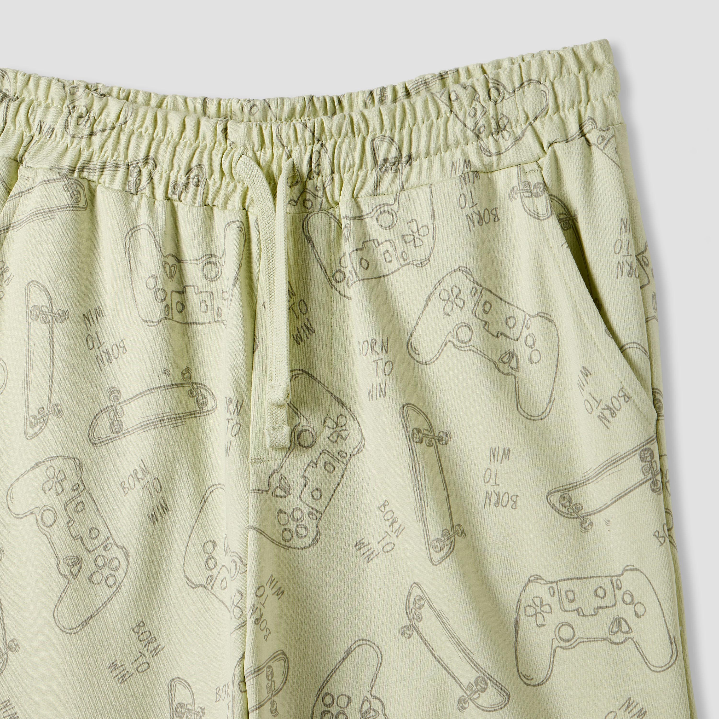Juniors Game Print Shorts with Elasticated Drawstring-boys-clothing-bottoms-shorts-image-3