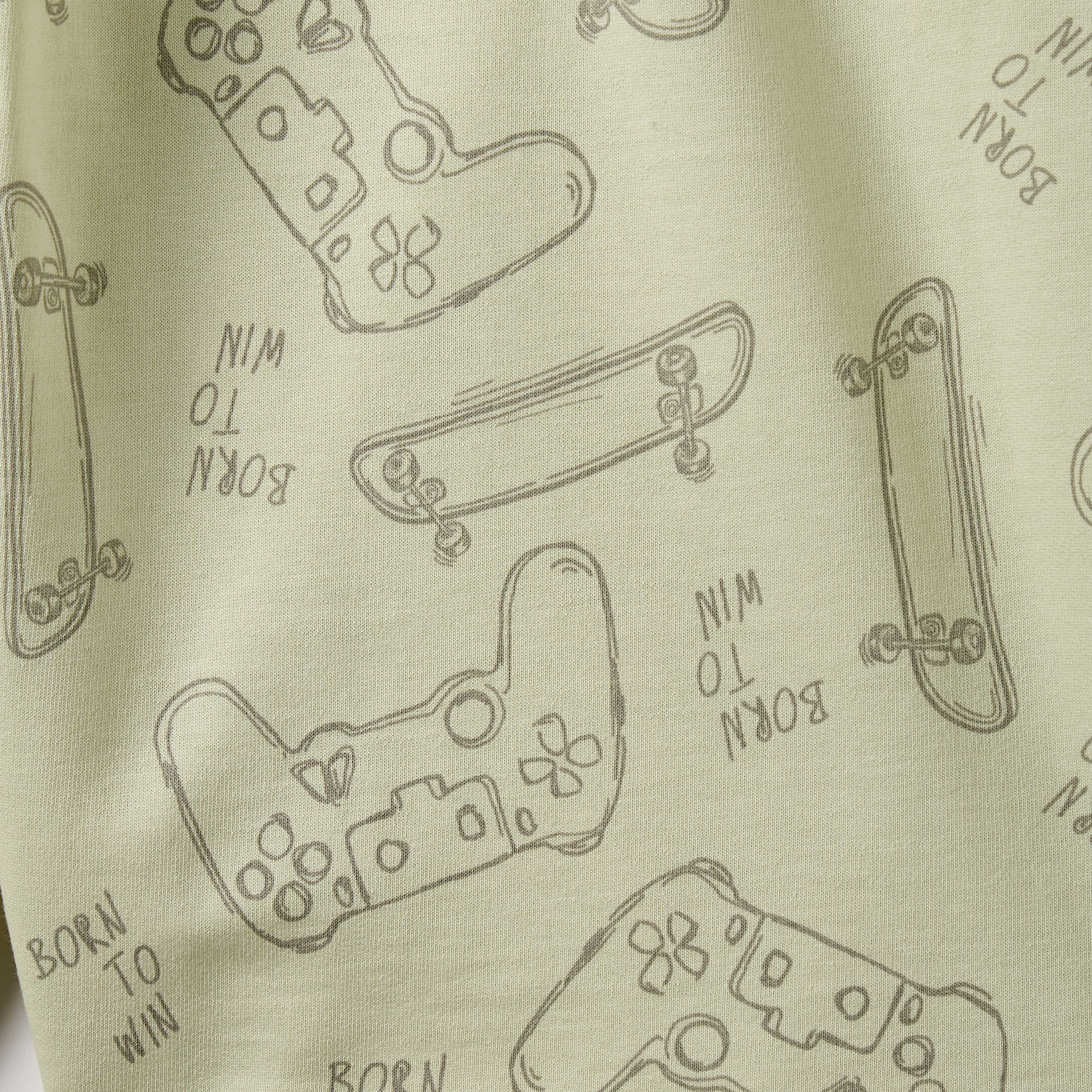 Juniors Game Print Shorts with Elasticated Drawstring-boys-clothing-bottoms-shorts-image-4