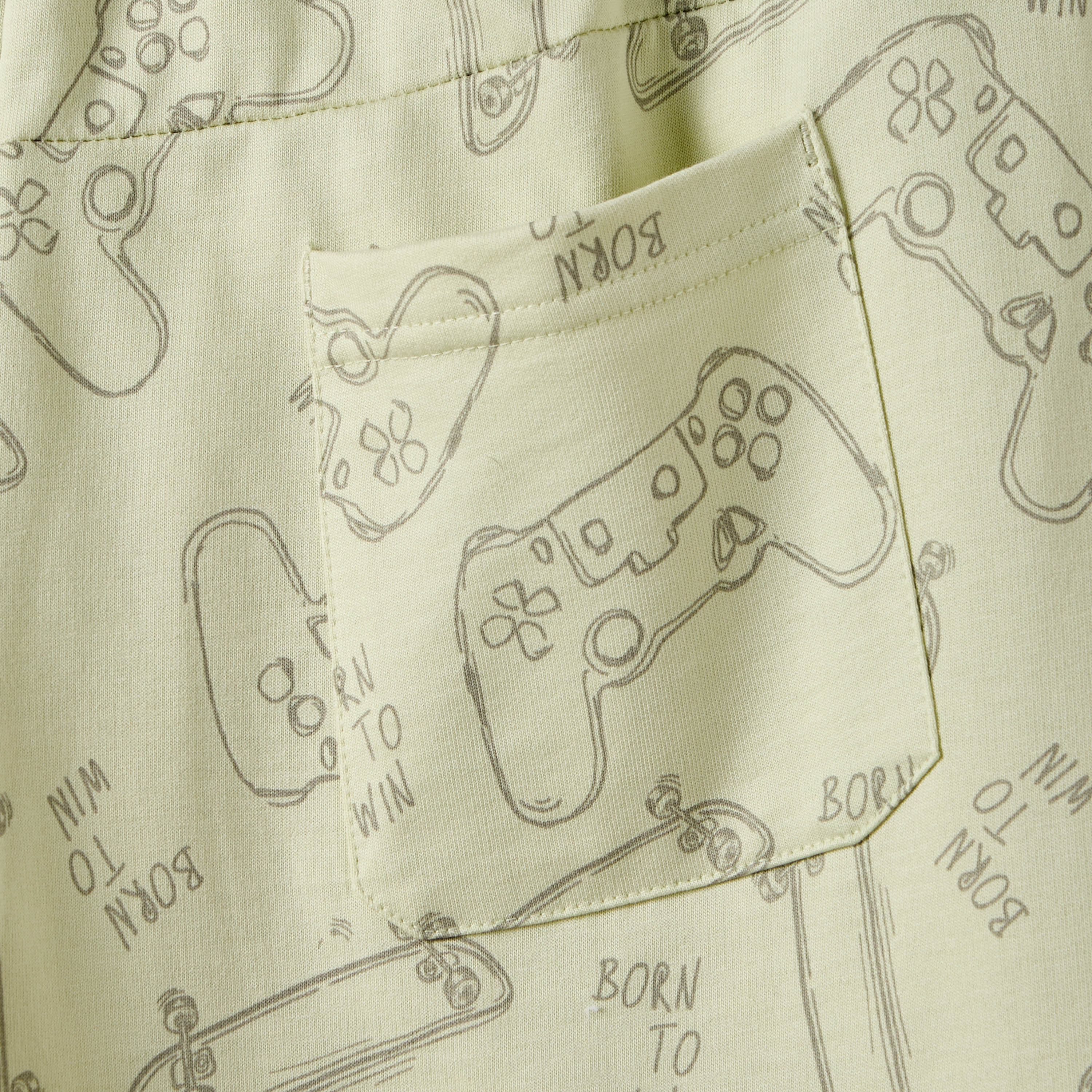 Juniors Game Print Shorts with Elasticated Drawstring-boys-clothing-bottoms-shorts-image-5