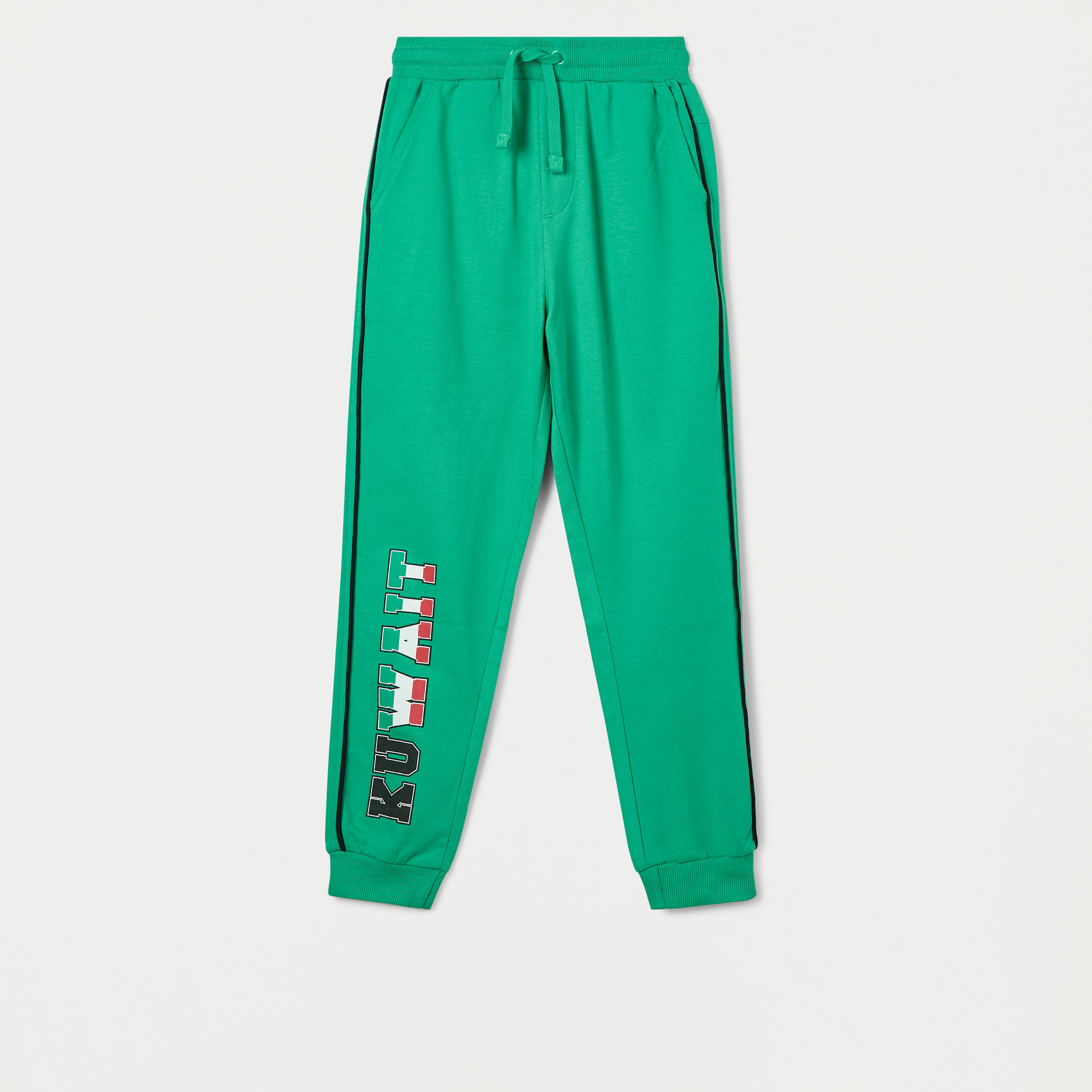 Juniors Kuwait National Day Print Joggers with Drawstring Closure-boys-clothing-bottoms-joggersandtrackpants-image-1