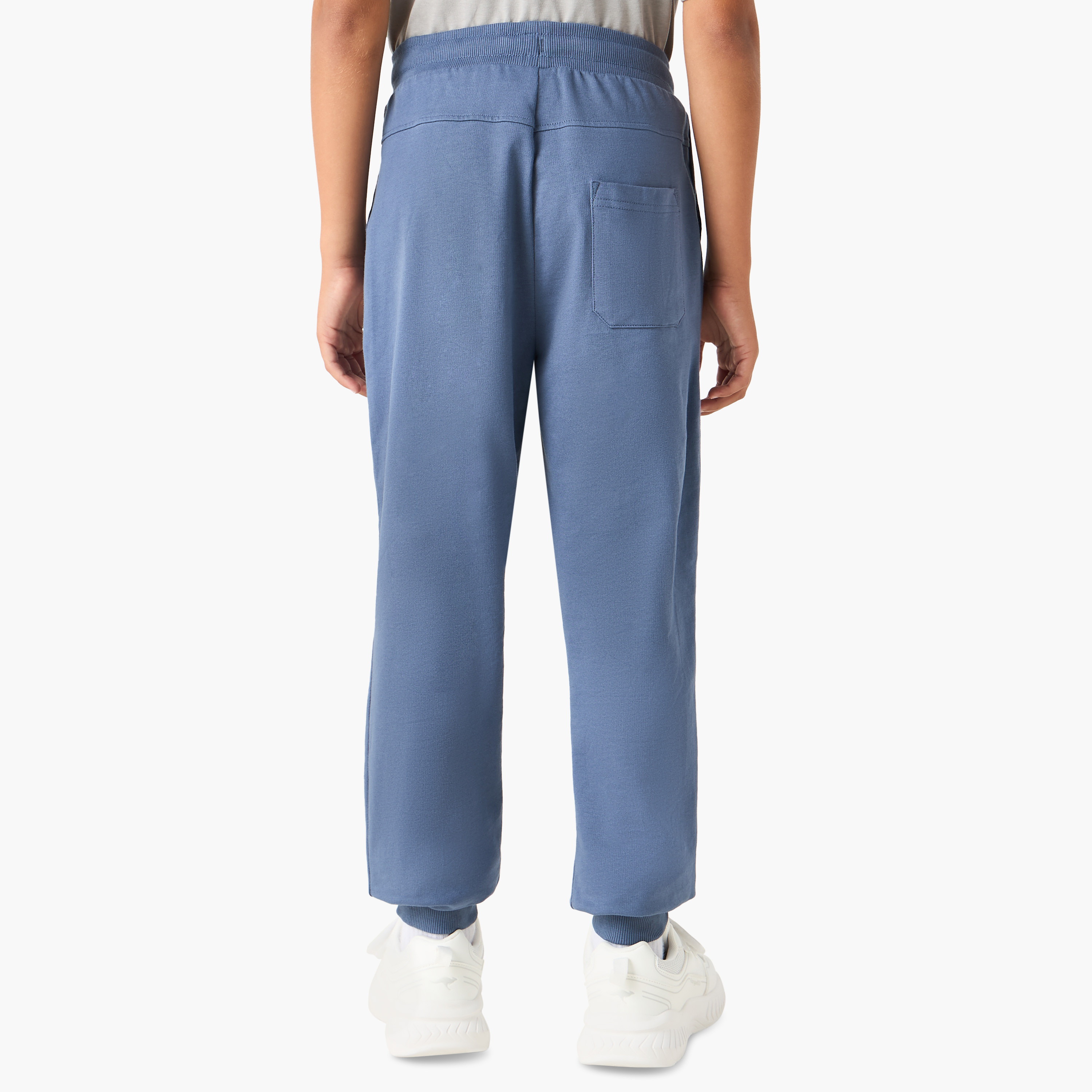 Juniors Solid Joggers with Drawstring Waistband and Pockets-boys-clothing-bottoms-joggersandtrackpants-image-3
