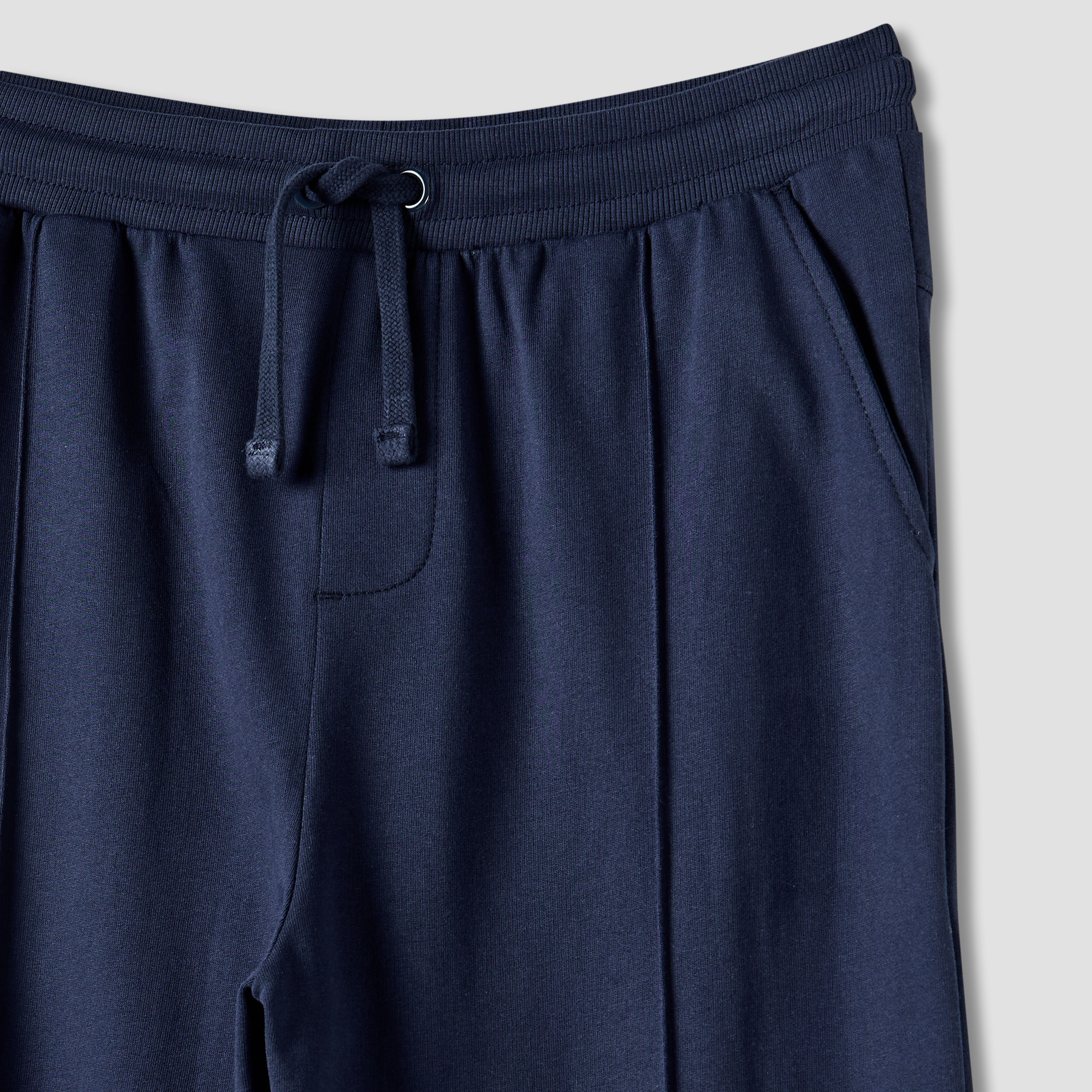 Juniors Solid Joggers with Drawstring Closure and Pockets-boys-clothing-schoolwear-bottoms-joggers-image-3