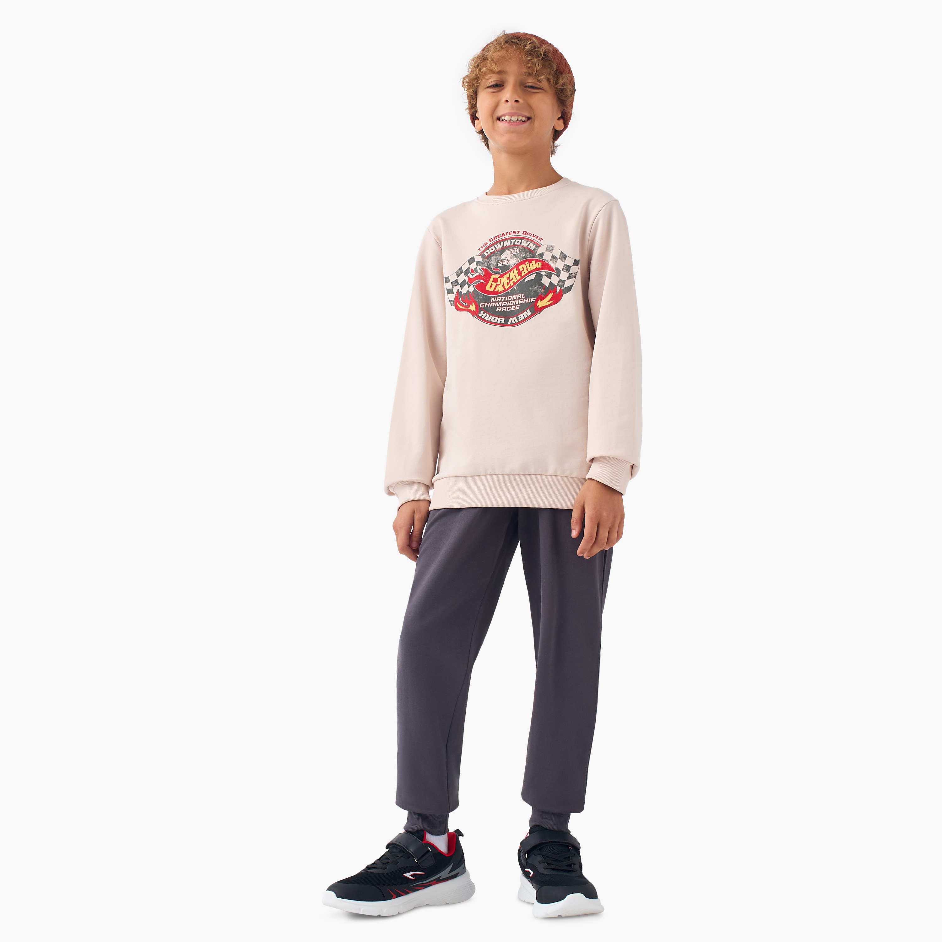 Juniors Graphic Print Pullover with Crew Neck and Long Sleeves-boys-clothing-sweatshirts-image-2