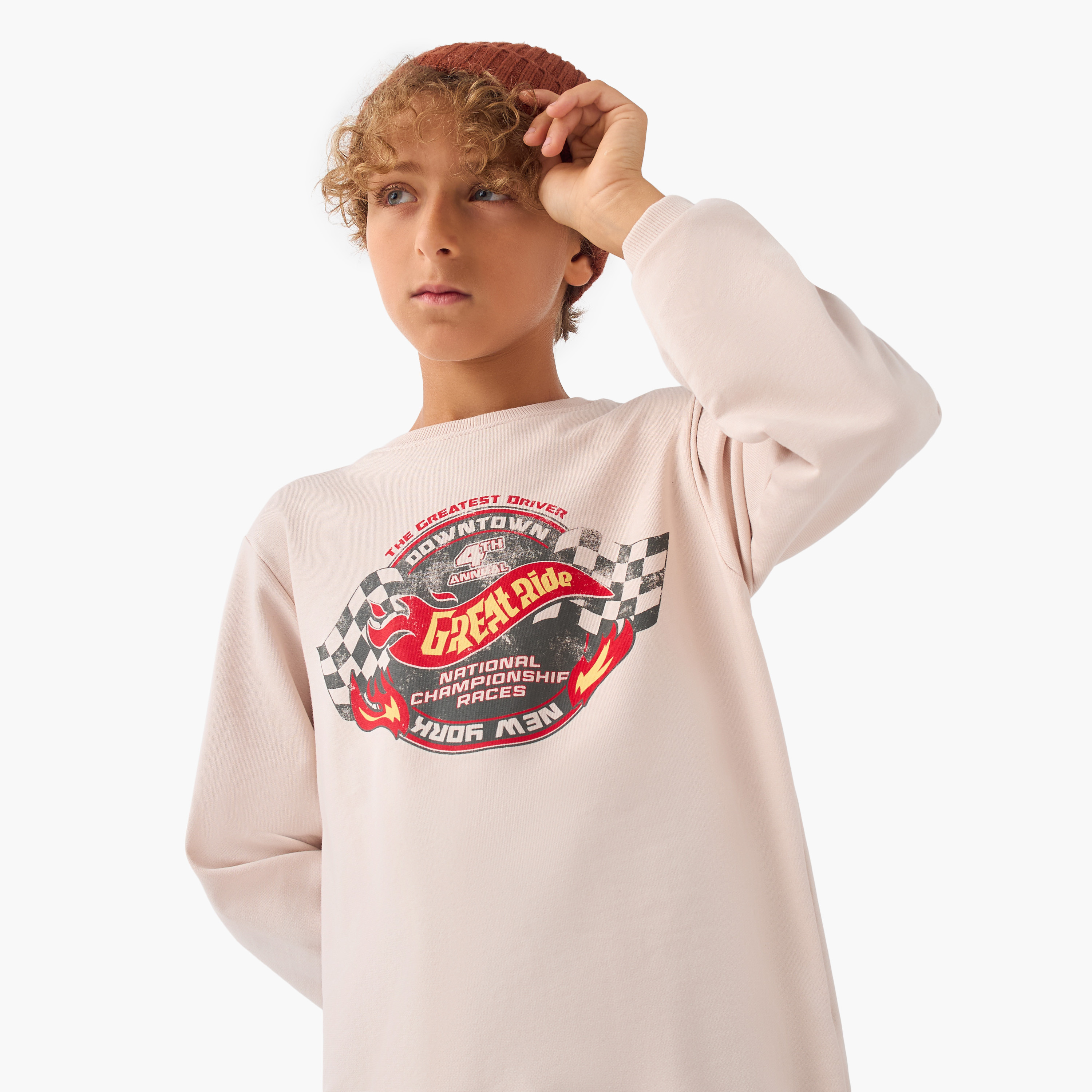 Juniors Graphic Print Pullover with Crew Neck and Long Sleeves-boys-clothing-sweatshirts-image-4