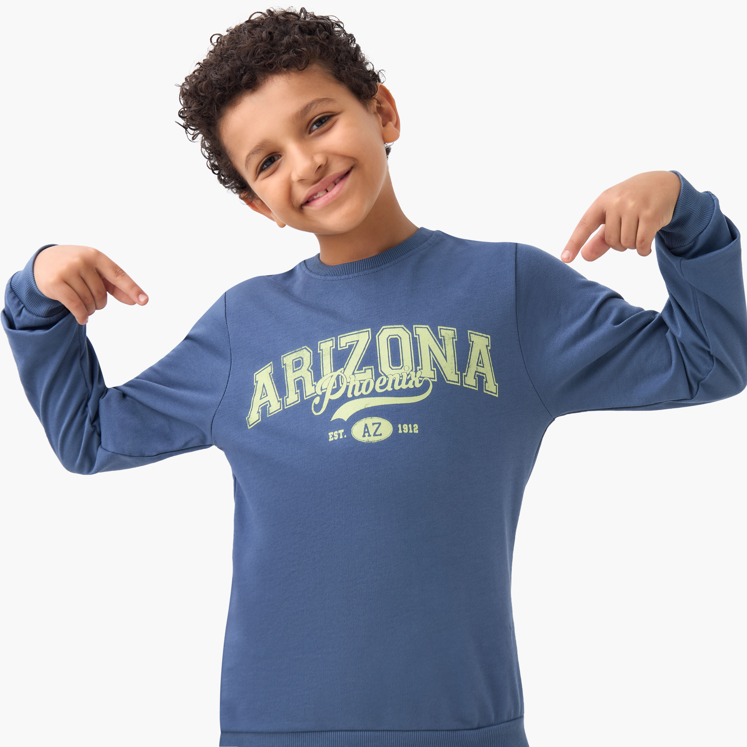 Juniors Printed Pullover with Crew Neck and Long Sleeves-boys-clothing-winterwear-sweatshirts-image-4