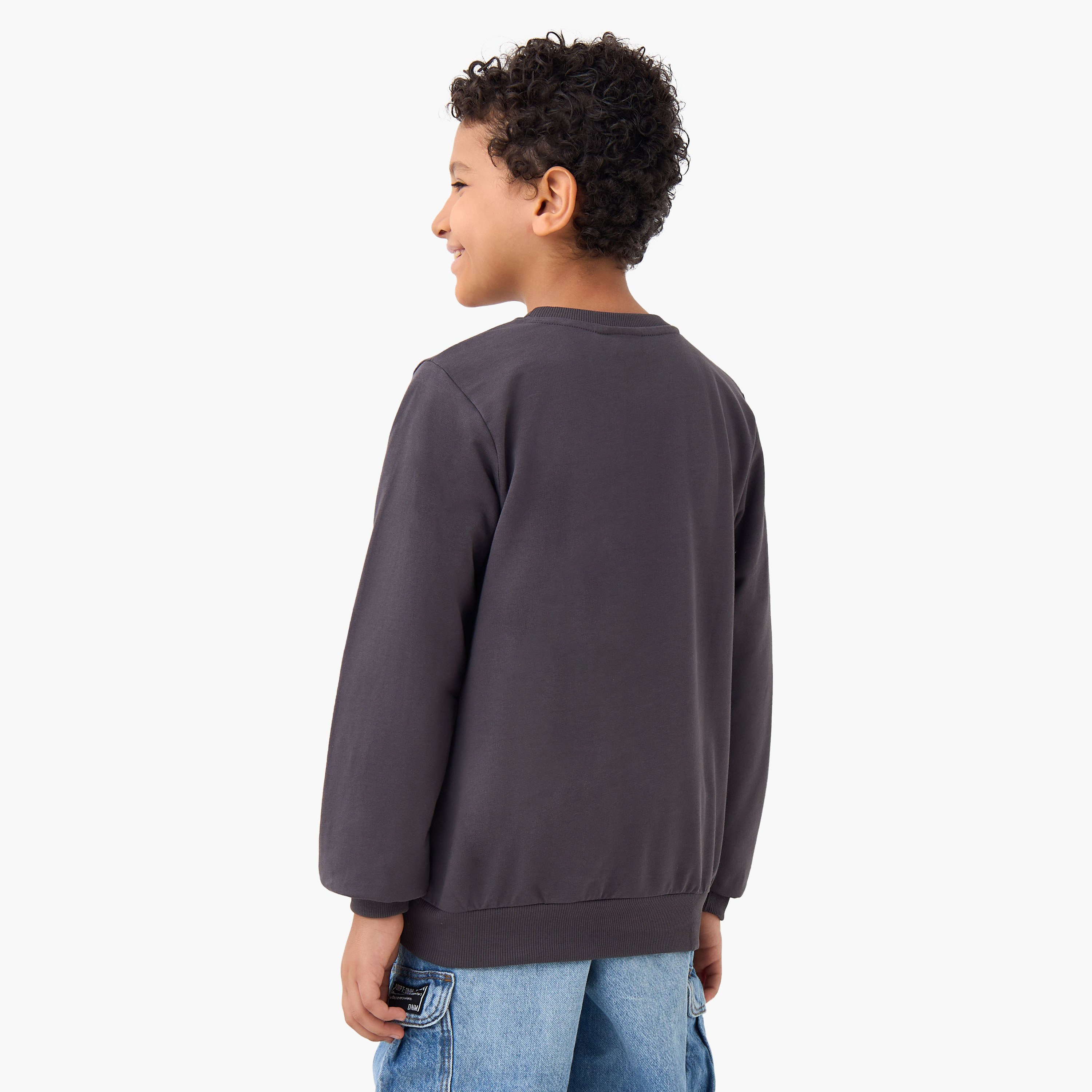 Juniors Printed Pullover with Crew Neck and Long Sleeves-boys-clothing-sweatshirts-image-3