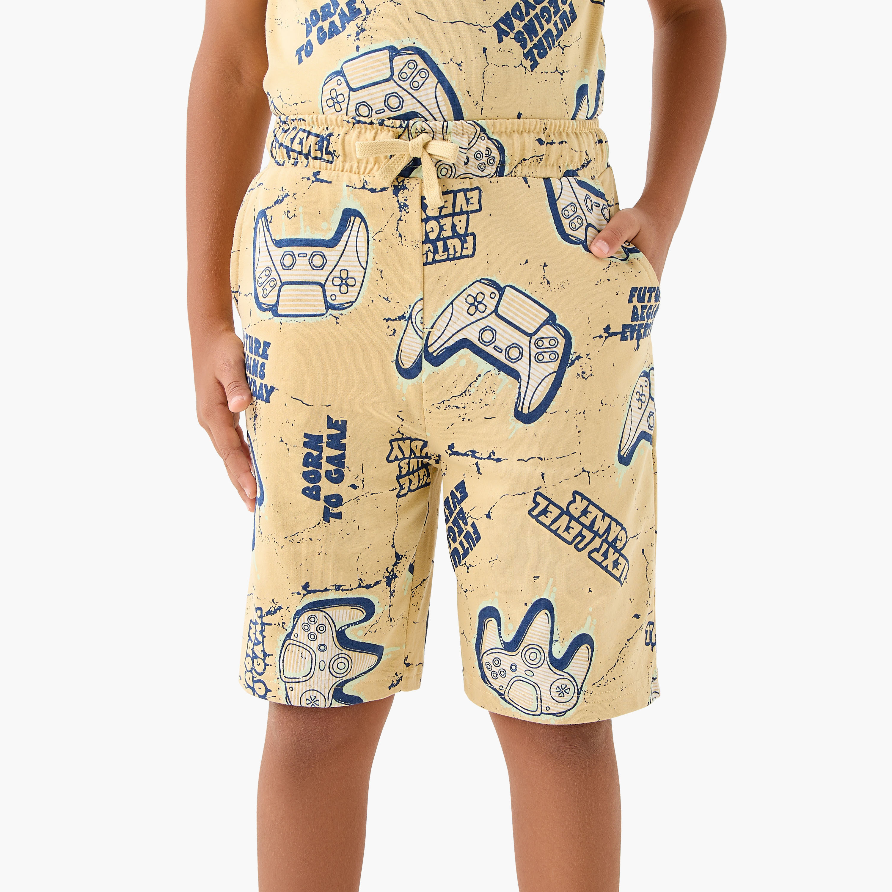 Juniors Gamer Print 3-Piece T-shirts and Shorts Set-boys-clothing-setsandcoords-image-3