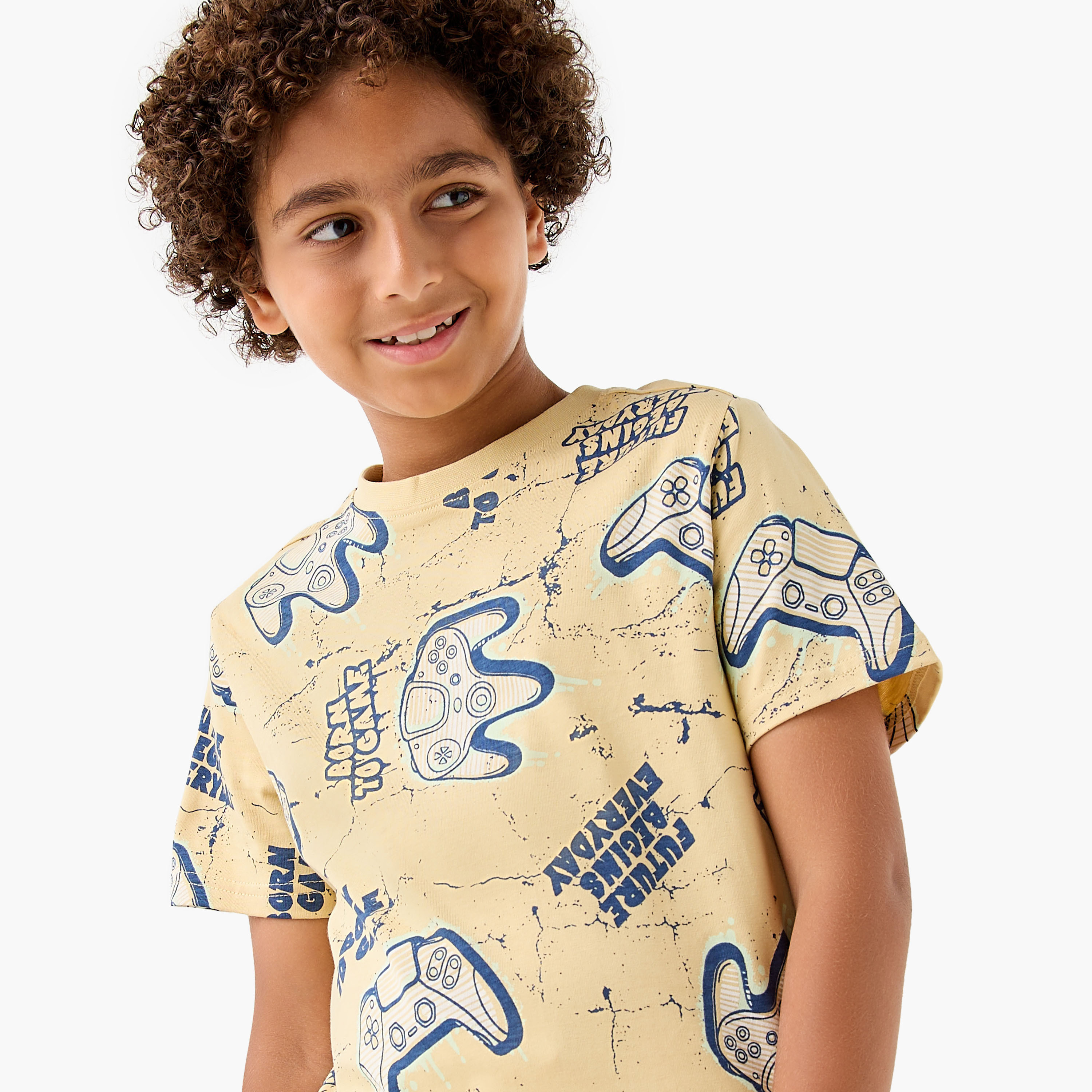 Juniors Gamer Print 3-Piece T-shirts and Shorts Set-boys-clothing-setsandcoords-image-5