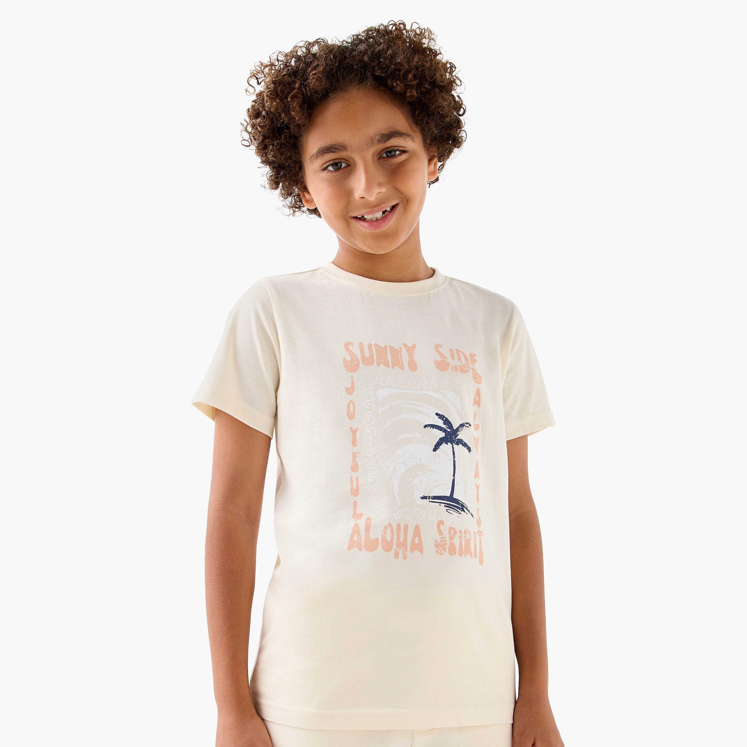 Juniors Printed 3-Piece T-shirt and Elasticated Shorts Set-boys-clothing-setsandcoords-image-3