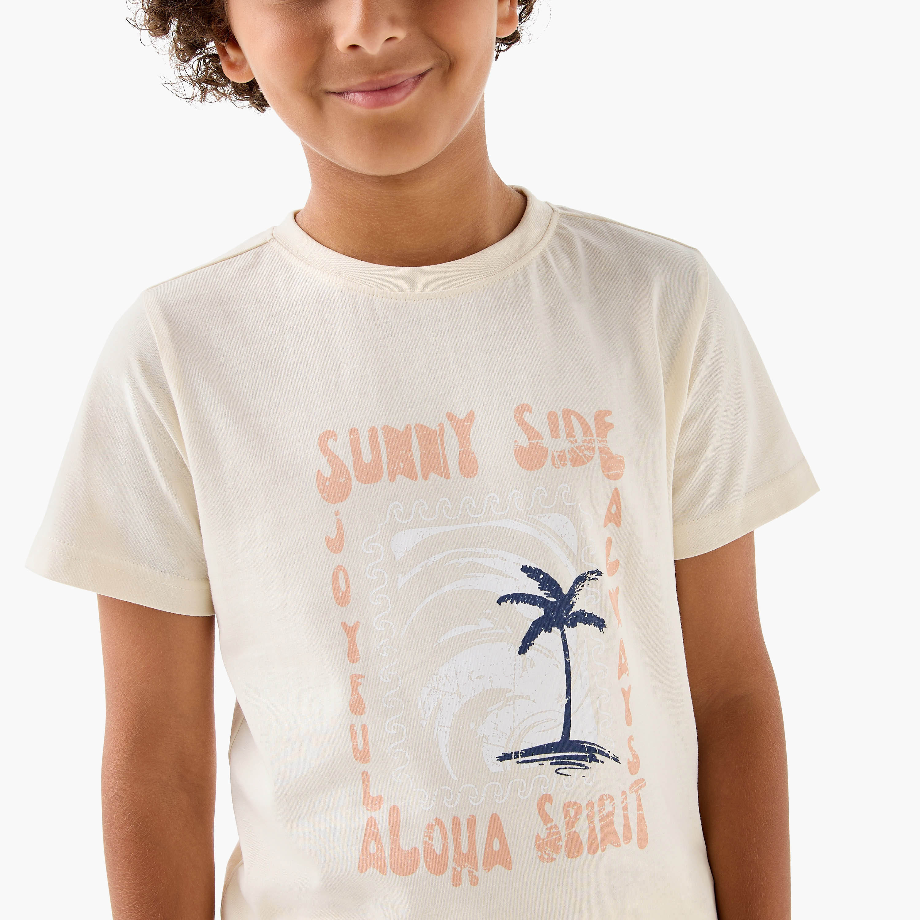 Juniors Printed 3-Piece T-shirt and Elasticated Shorts Set-boys-clothing-setsandcoords-image-6