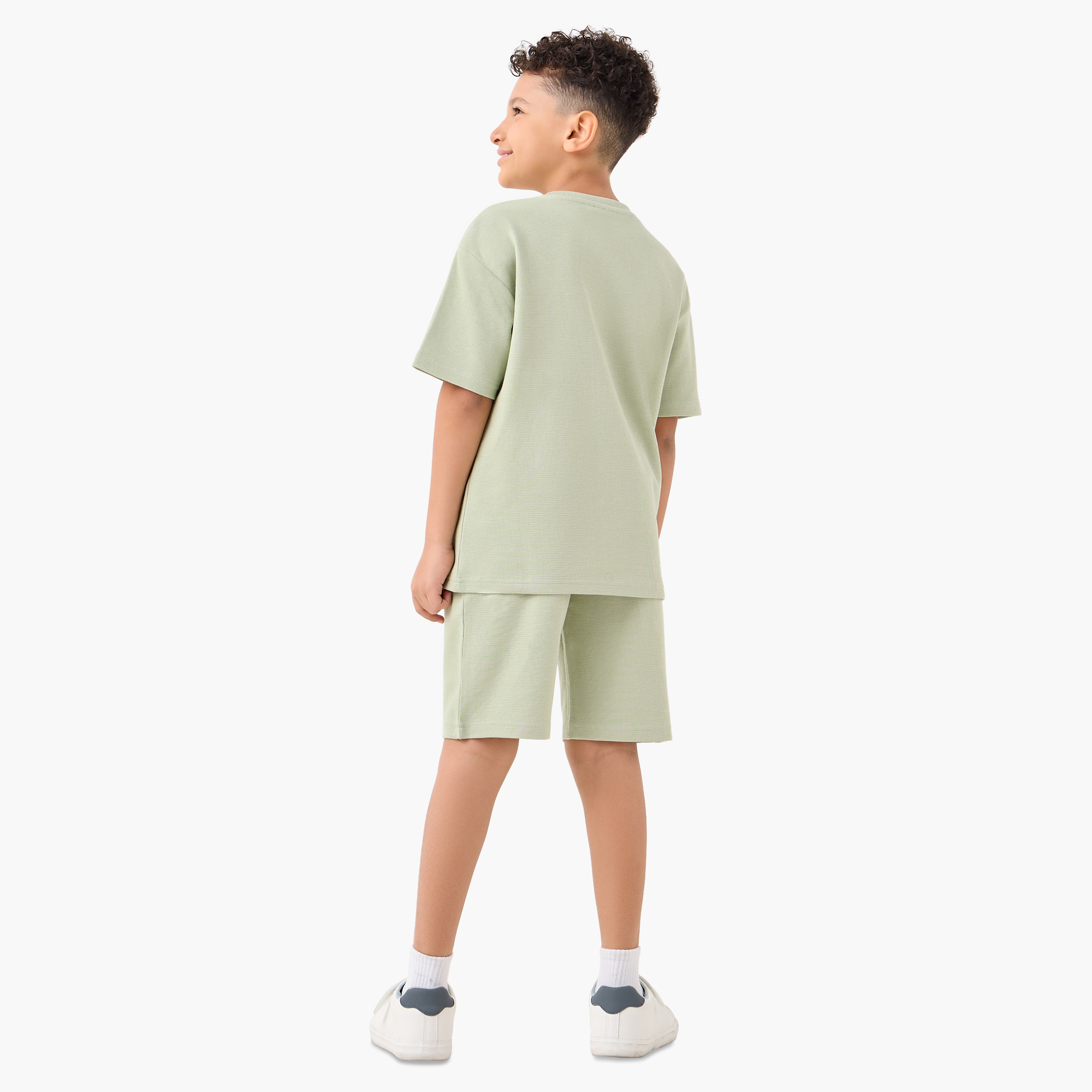Juniors Textured Crew Neck T-shirt and Shorts Set-boys-clothing-setsandcoords-image-4