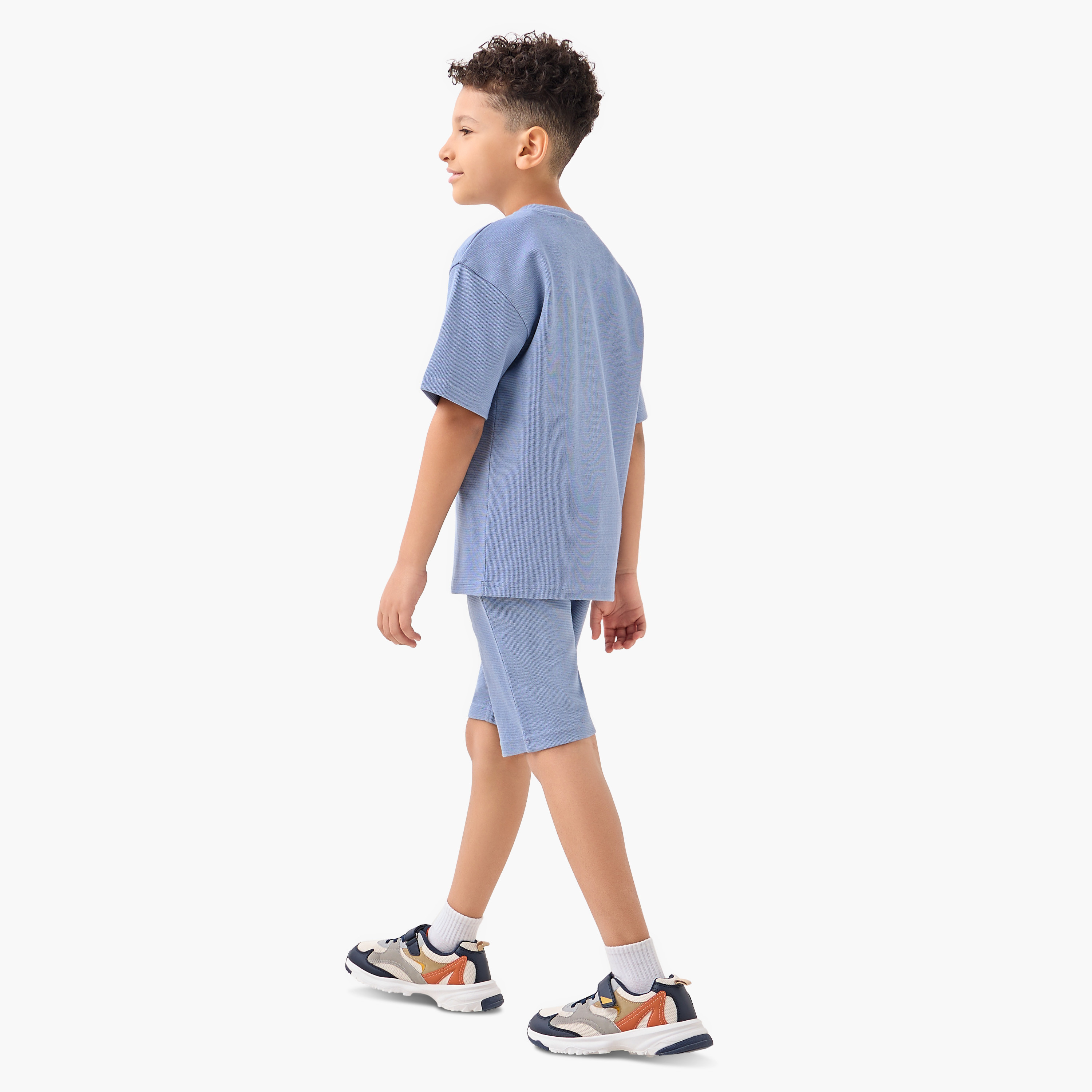 Juniors Textured Crew Neck T-shirt and Shorts Set-boys-clothing-setsandcoords-image-4