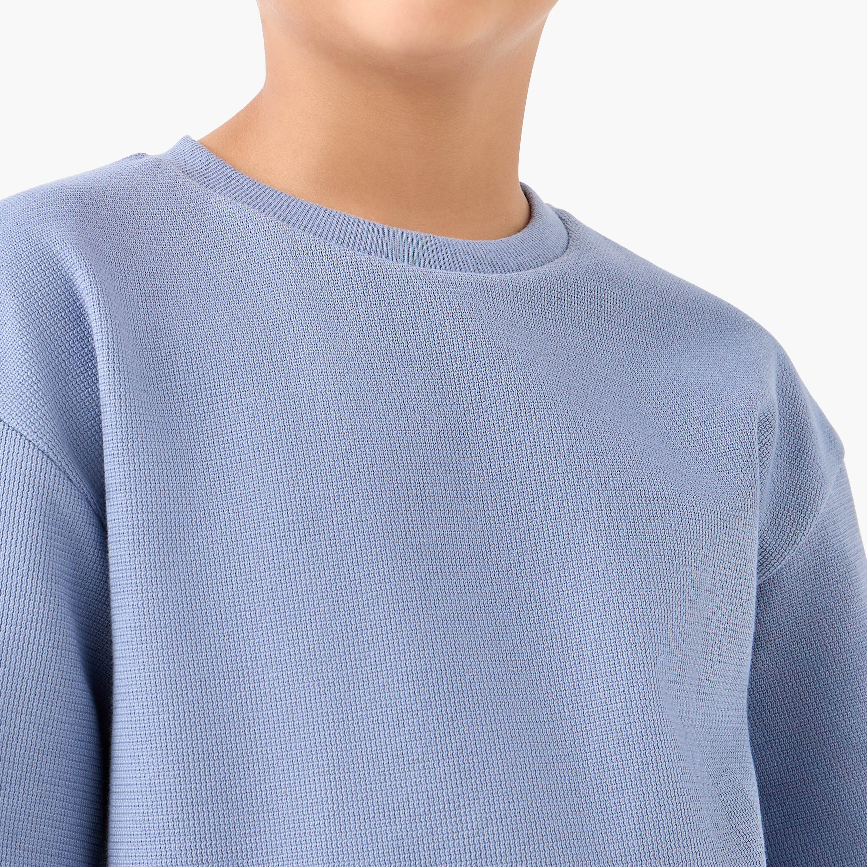 Juniors Textured Crew Neck T-shirt and Shorts Set-boys-clothing-setsandcoords-image-5