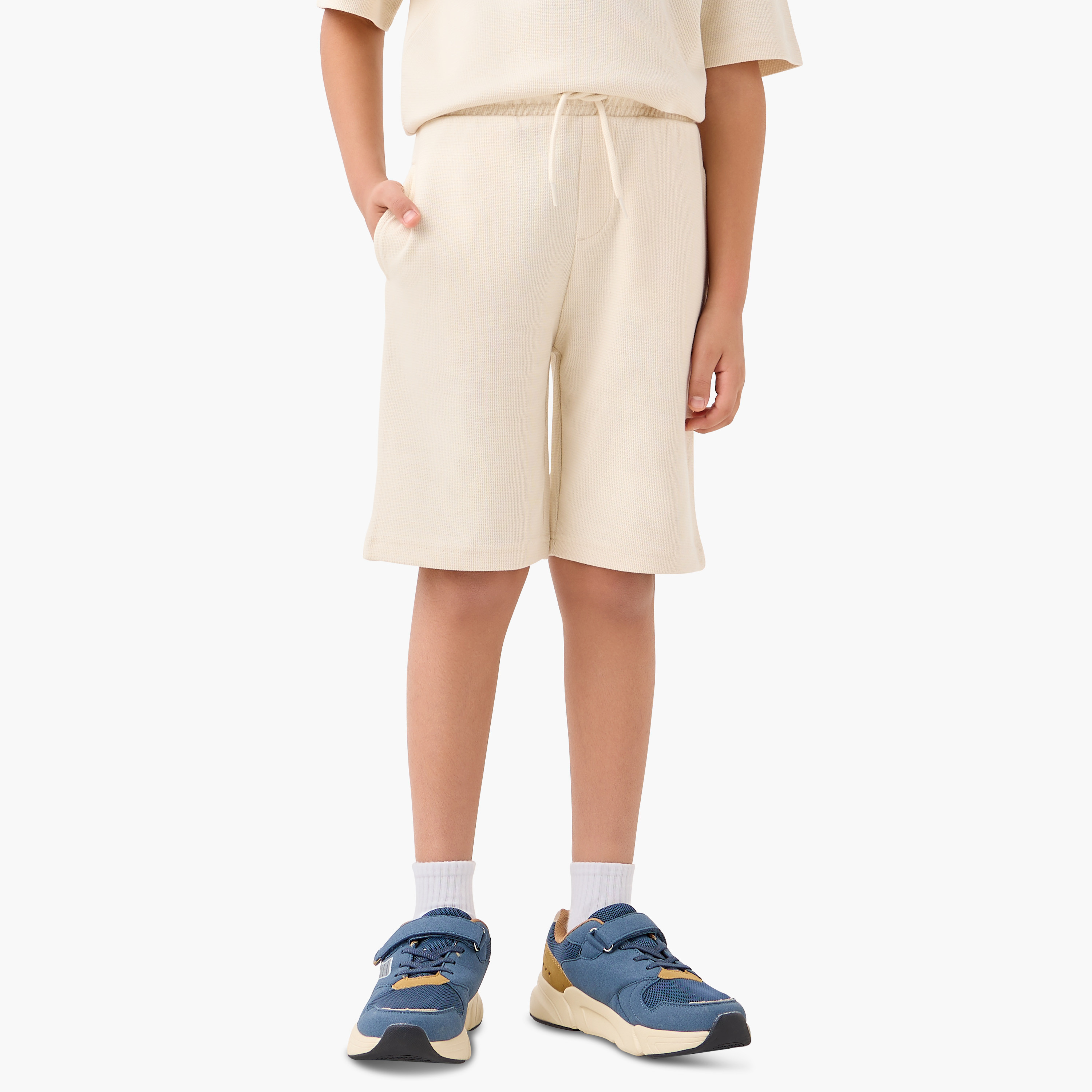 Juniors Textured Crew Neck T-shirt and Shorts Set-boys-clothing-setsandcoords-image-3